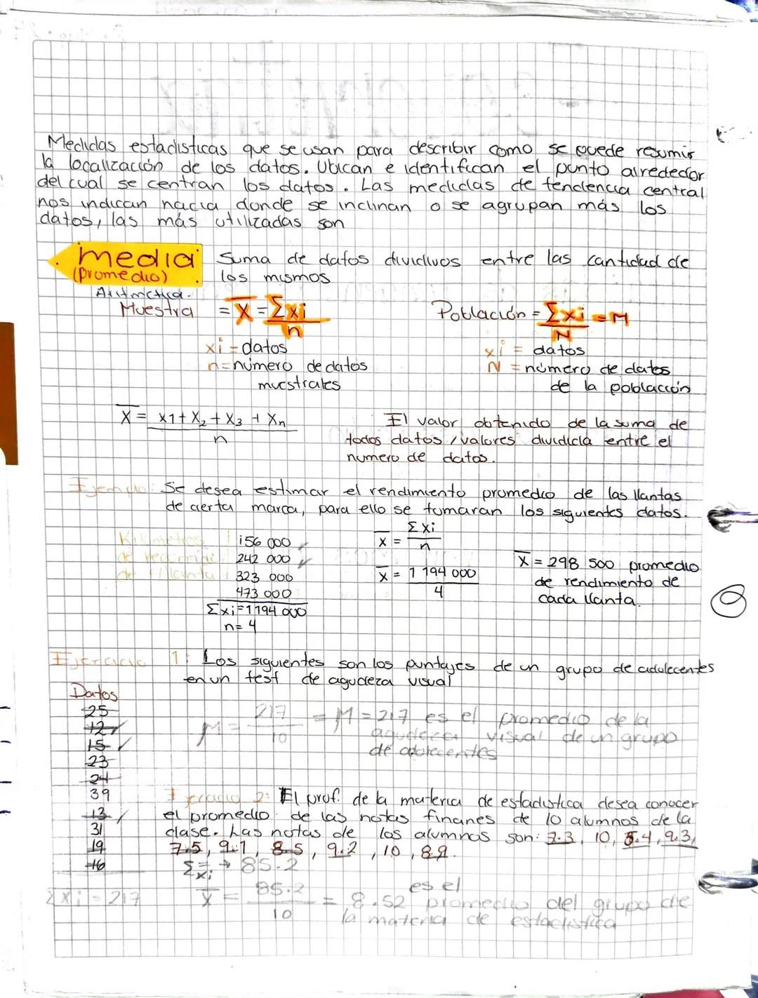 Medidas estadisticas que se usan para describir como se puede resumir
la localización de los datos. Ubican e identifican el punto alrededor