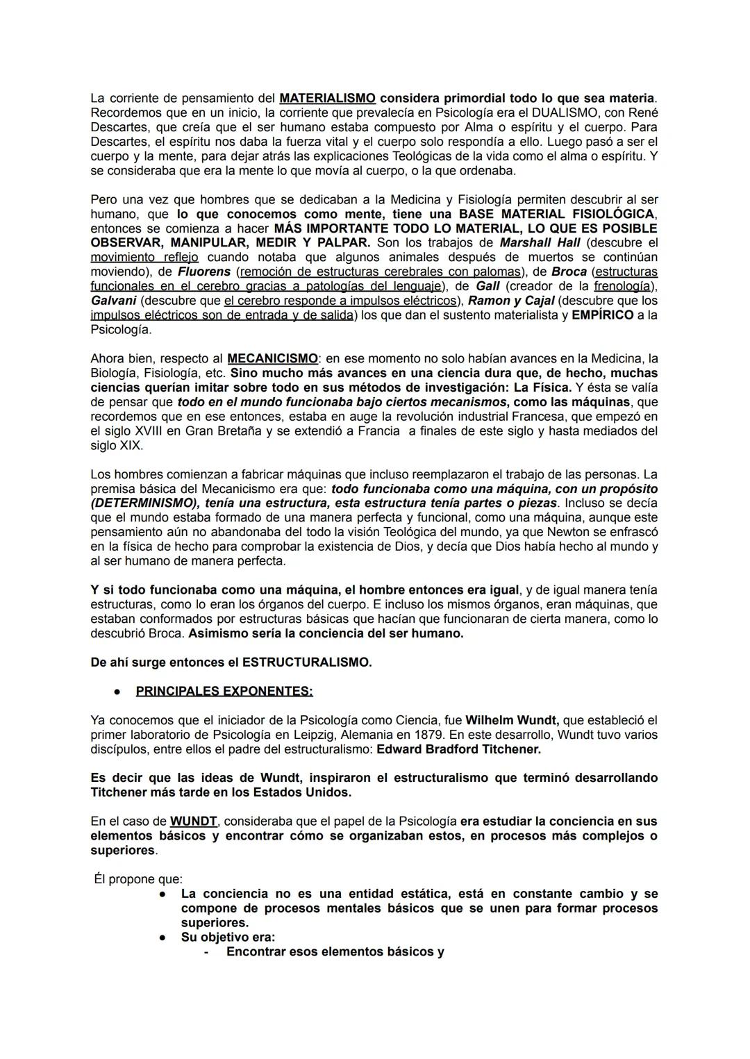 ESTRUCTURALISMO
INTRODUCCIÓN (ANTECEDENTES):
En sus inicios se concebía a la Psicología como "El estudio de la conciencia". Se podía conocer