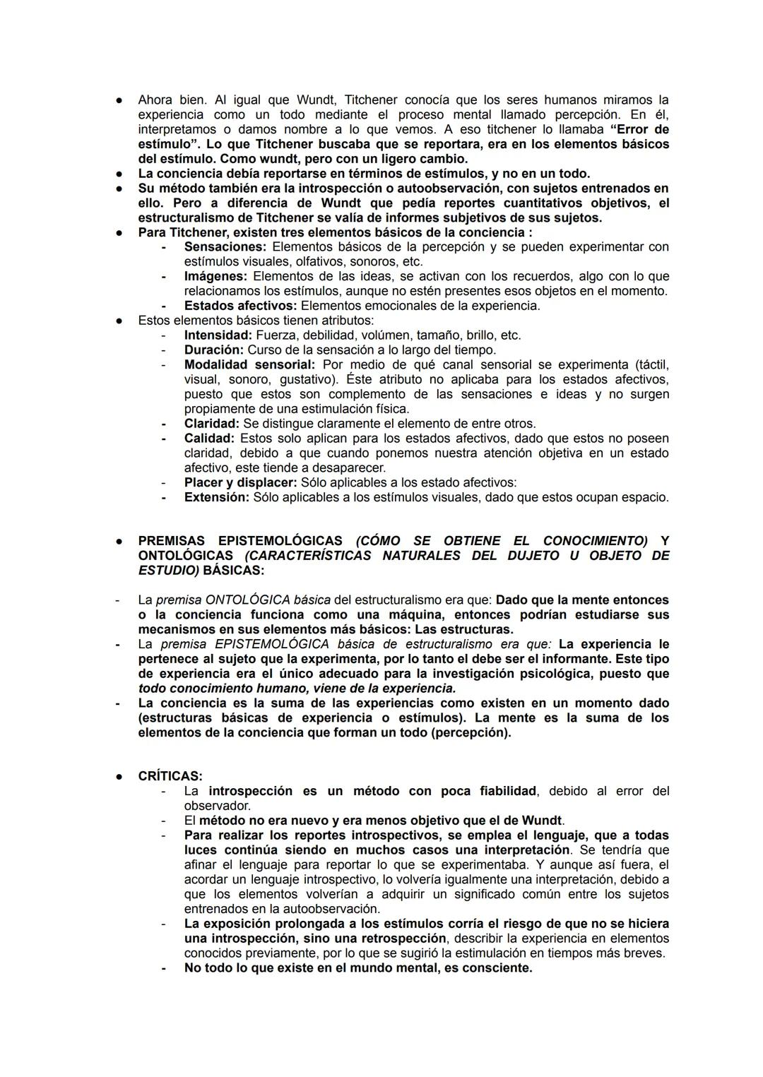 ESTRUCTURALISMO
INTRODUCCIÓN (ANTECEDENTES):
En sus inicios se concebía a la Psicología como "El estudio de la conciencia". Se podía conocer