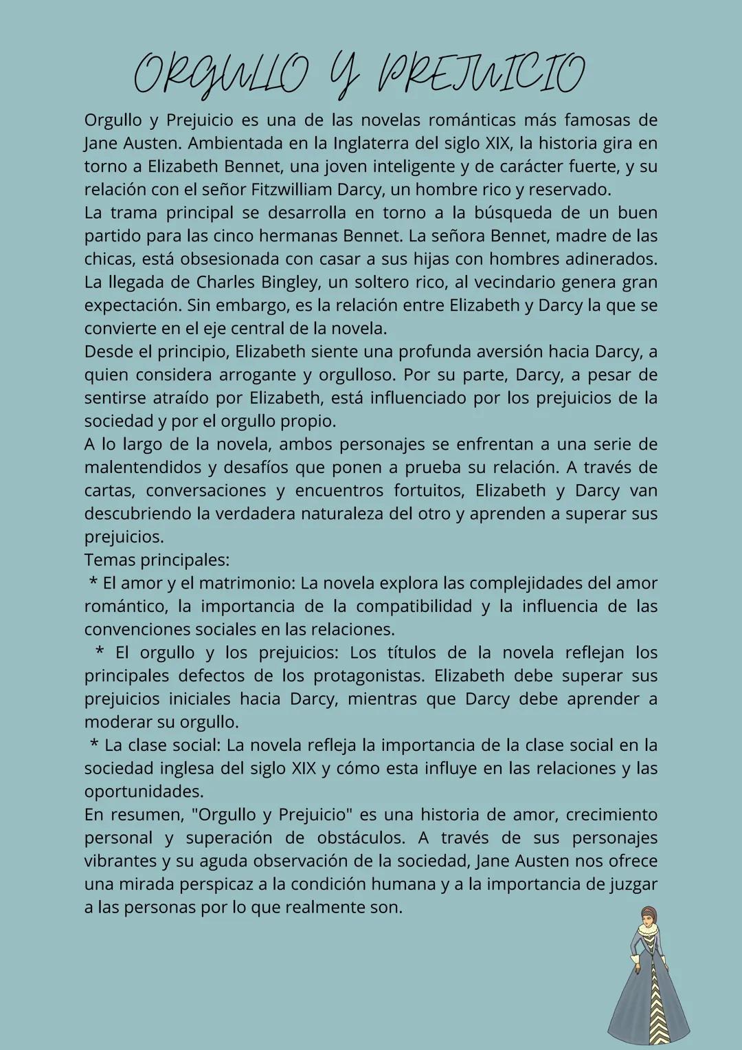 # окдишо у PREJUICIO
Orgullo y Prejuicio es una de las novelas románticas más famosas de
Jane Austen. Ambientada en la Inglaterra del siglo