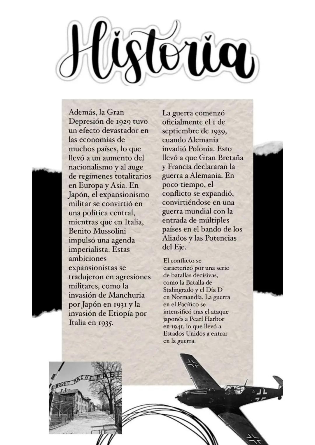 # Historia
Ensayo sobre la
Segunda Guerra
Mundial
La Segunda Guerra
Mundial, que tuvo lugar
entre 1939 y 1945, fue
uno de los conflictos
m