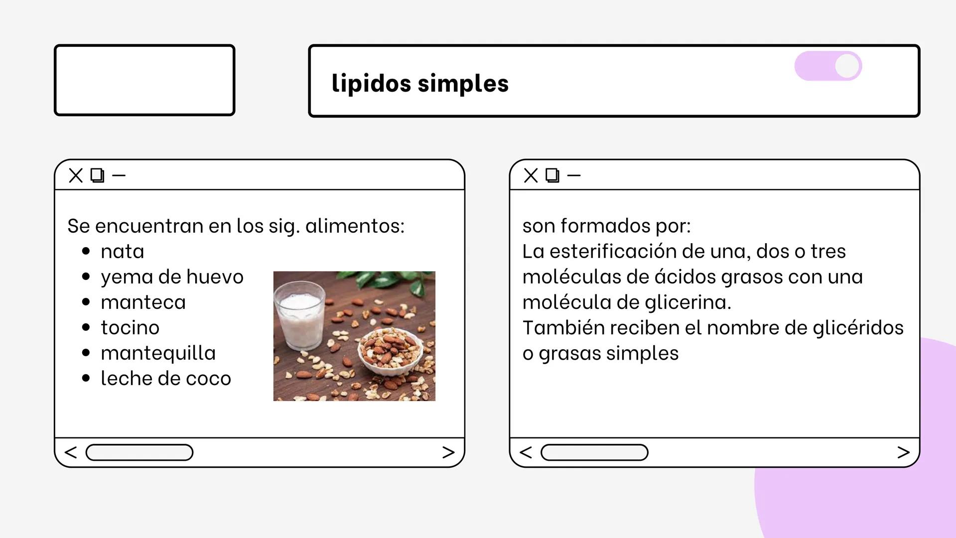 ¿Qué son los lípidos?
OOO
Buscar
Q
clasificación
de lípidos
+ •
Mayra
Integrantes
• Marissa
Paola X0-
Los lípidos o grasas son biomoléculas