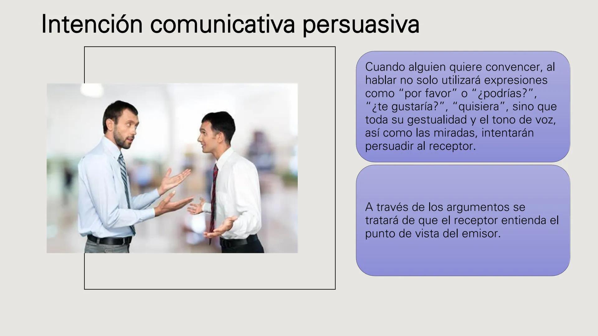 INTENCIÓN
COMUNICATIVA DEFINICIÓN
Intención comunicativa
Es lo que pretendemos
lograr al comunicar
algo, ya sea preguntar,
informar, conve