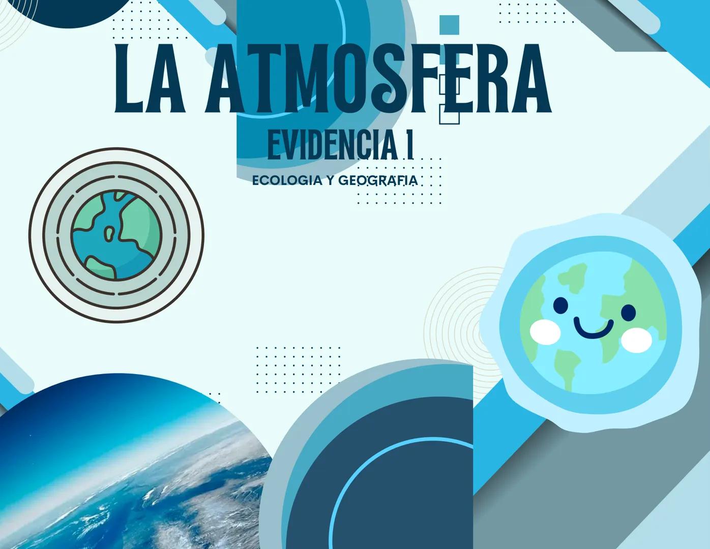 # LA ATMOSFERA
## EVIDENCIA I
ECOLOGIA Y GEOGRAFIA # LA ATMOSFERA
La atmósfera es una capa gaseosa
que envuelve el planeta y es la más
su