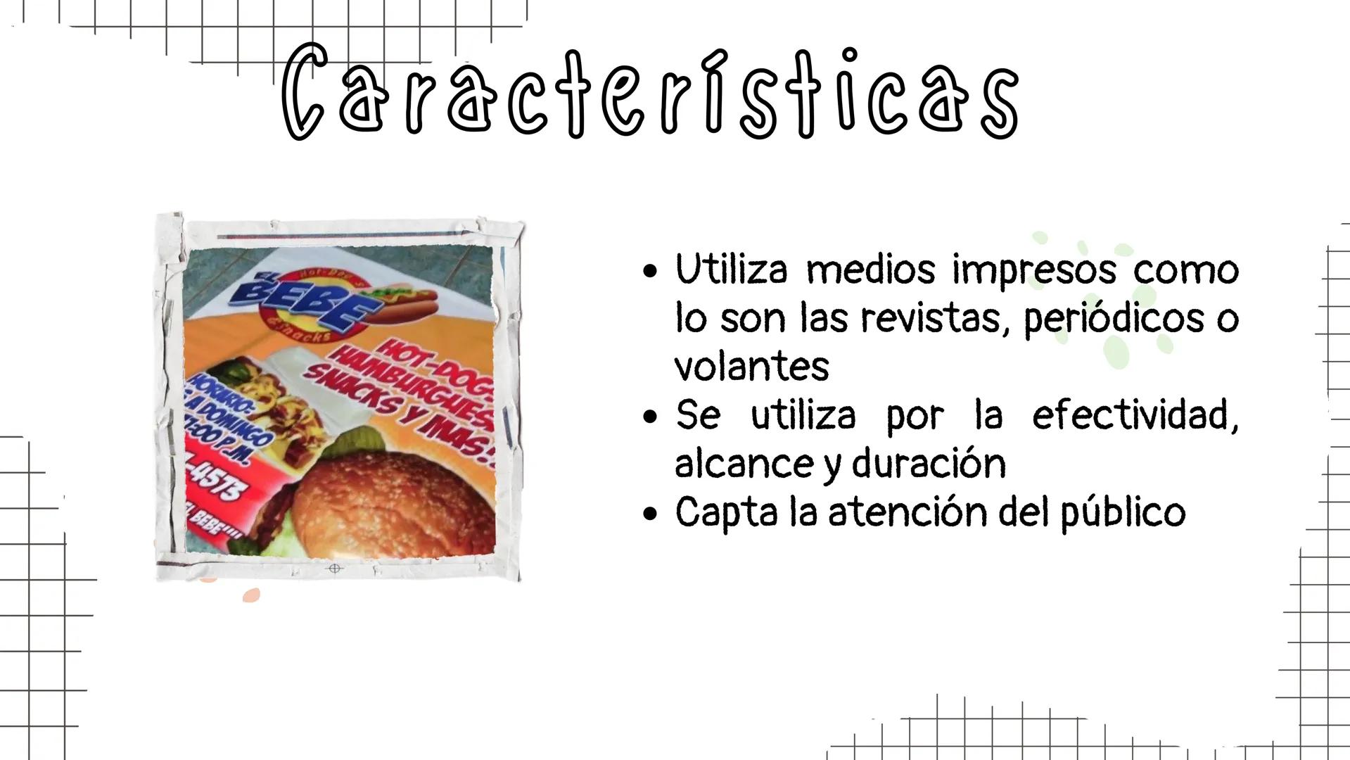 Publicidad impresa Concepto
La publicidad impresa es una técnica de
comunicación masiva que transmite un mensaje
publicitario valiéndose de