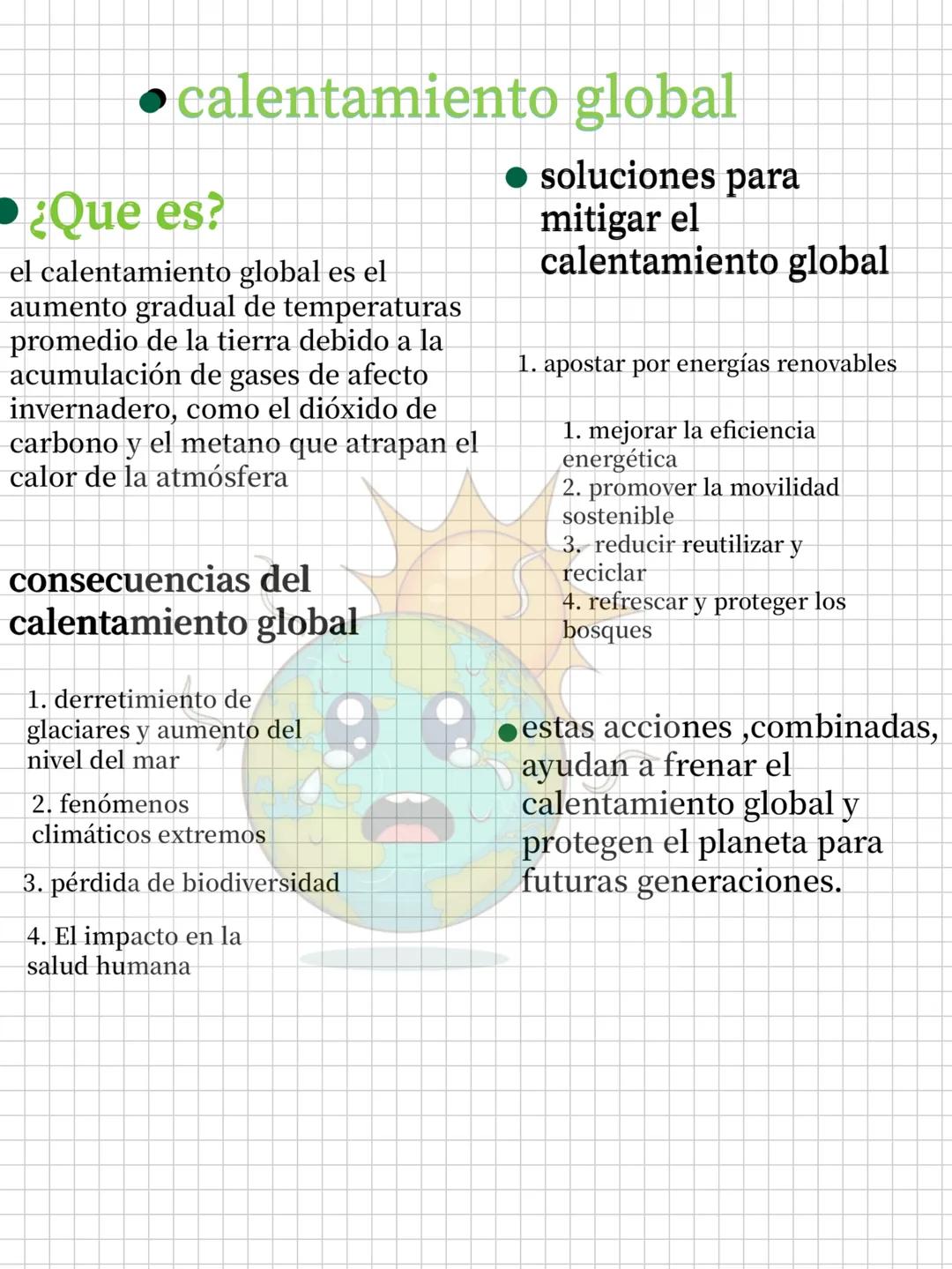 - • calentamiento global
- ¿Que es?
el calentamiento global es el
aumento gradual de temperaturas
promedio de la tierra debido a la
acumula