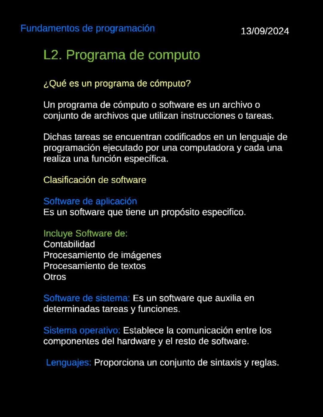 Fundamentos de la programación
02 de Julio de 2024
L1. Conociendo el lenguaje de programación
Algoritmo
Es el conjunto de pasos ordenado