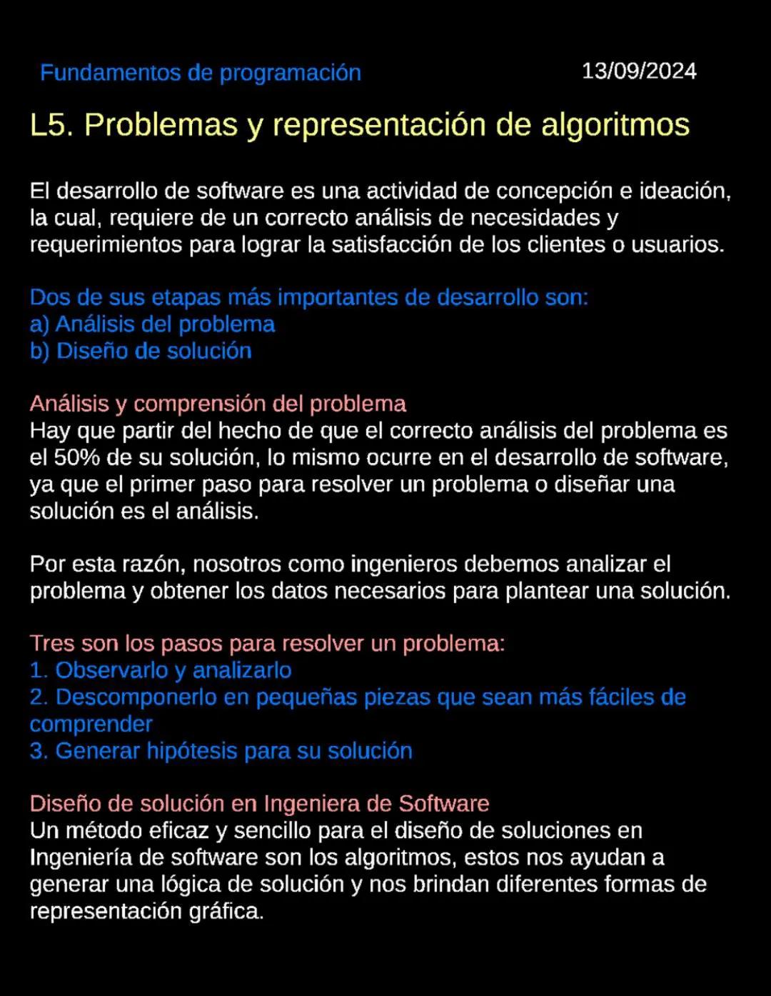 Fundamentos de la programación
02 de Julio de 2024
L1. Conociendo el lenguaje de programación
Algoritmo
Es el conjunto de pasos ordenado