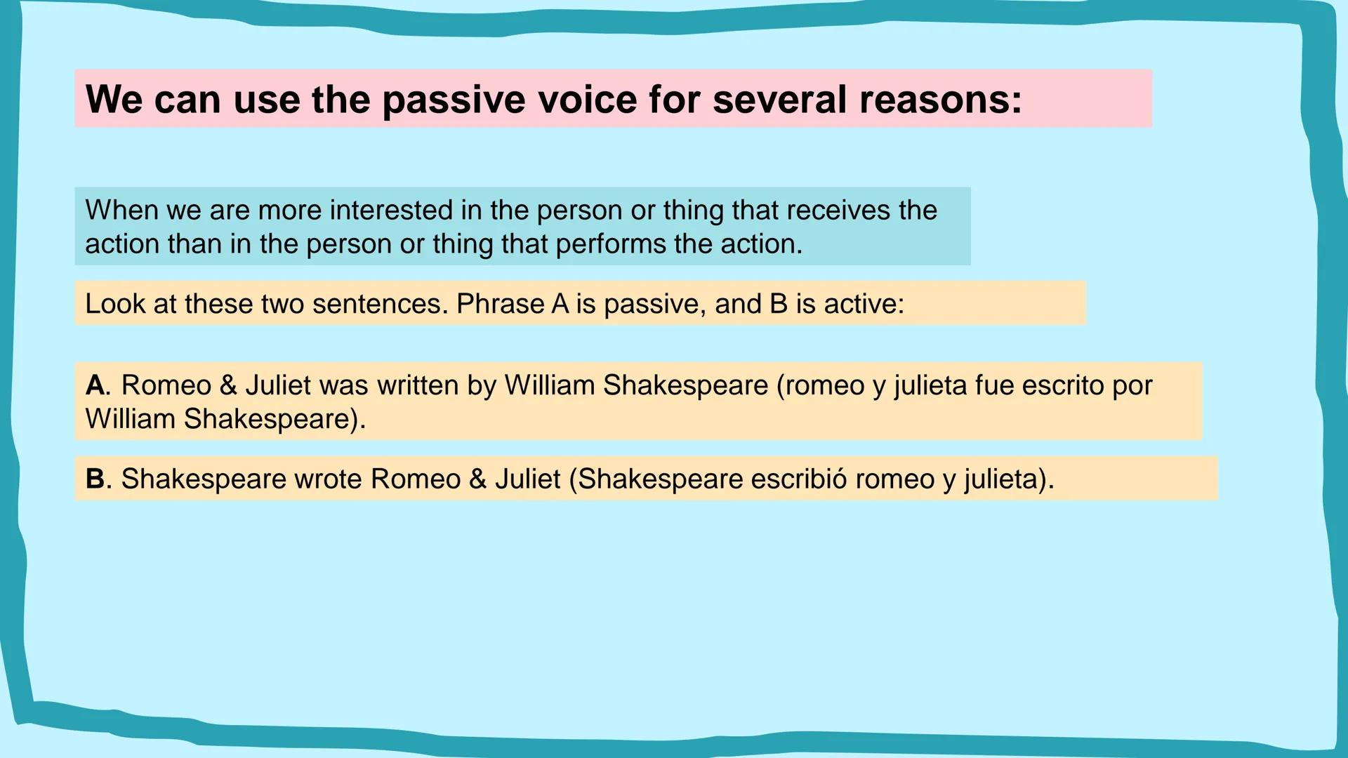 # ACTIVE VOICE
## VS
# PASSIVE VOICE
A
B
C # What Is Active
# Voice?
A verb is said to be in "active
voice" when
the subject performs t
