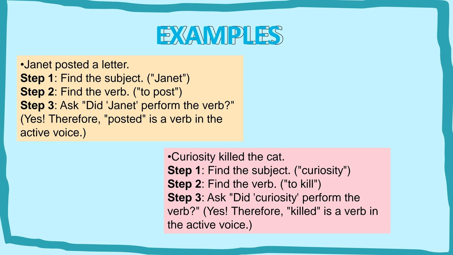 # ACTIVE VOICE
## VS
# PASSIVE VOICE
A
B
C # What Is Active
# Voice?
A verb is said to be in "active
voice" when
the subject performs t