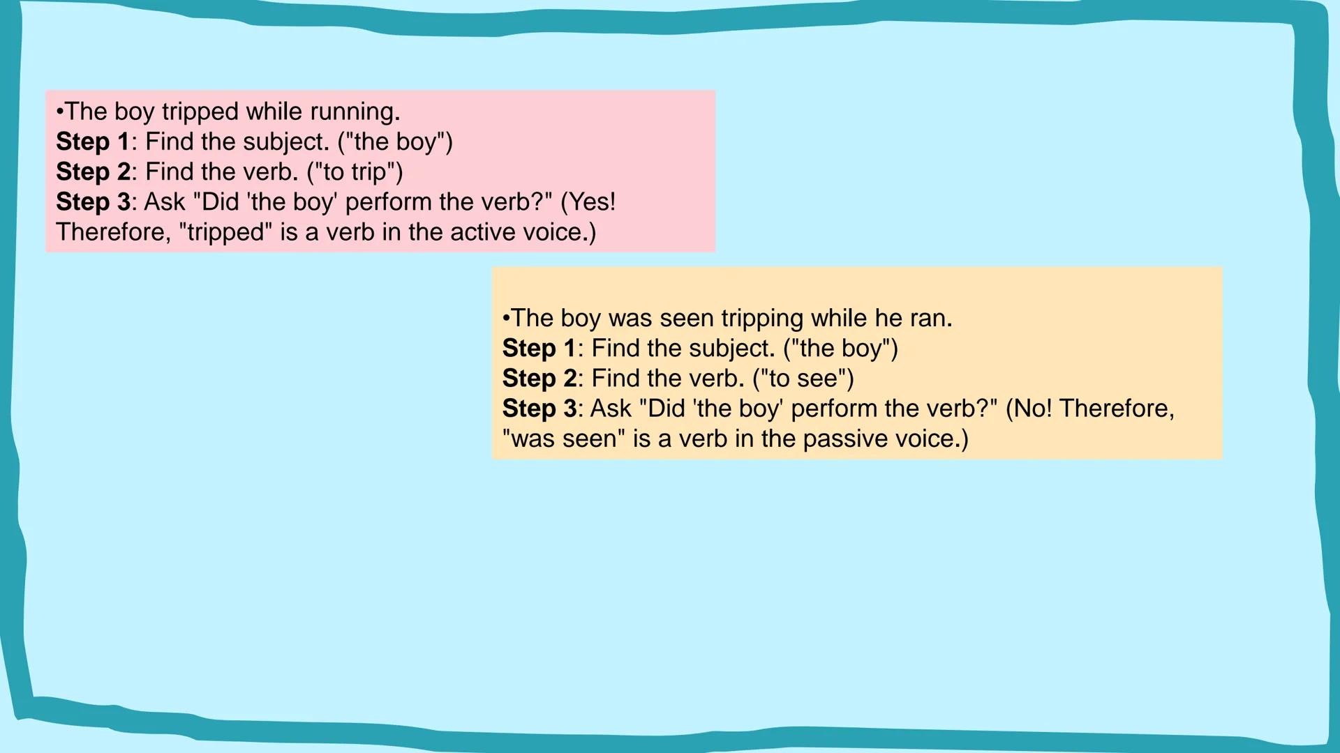 # ACTIVE VOICE
## VS
# PASSIVE VOICE
A
B
C # What Is Active
# Voice?
A verb is said to be in "active
voice" when
the subject performs t