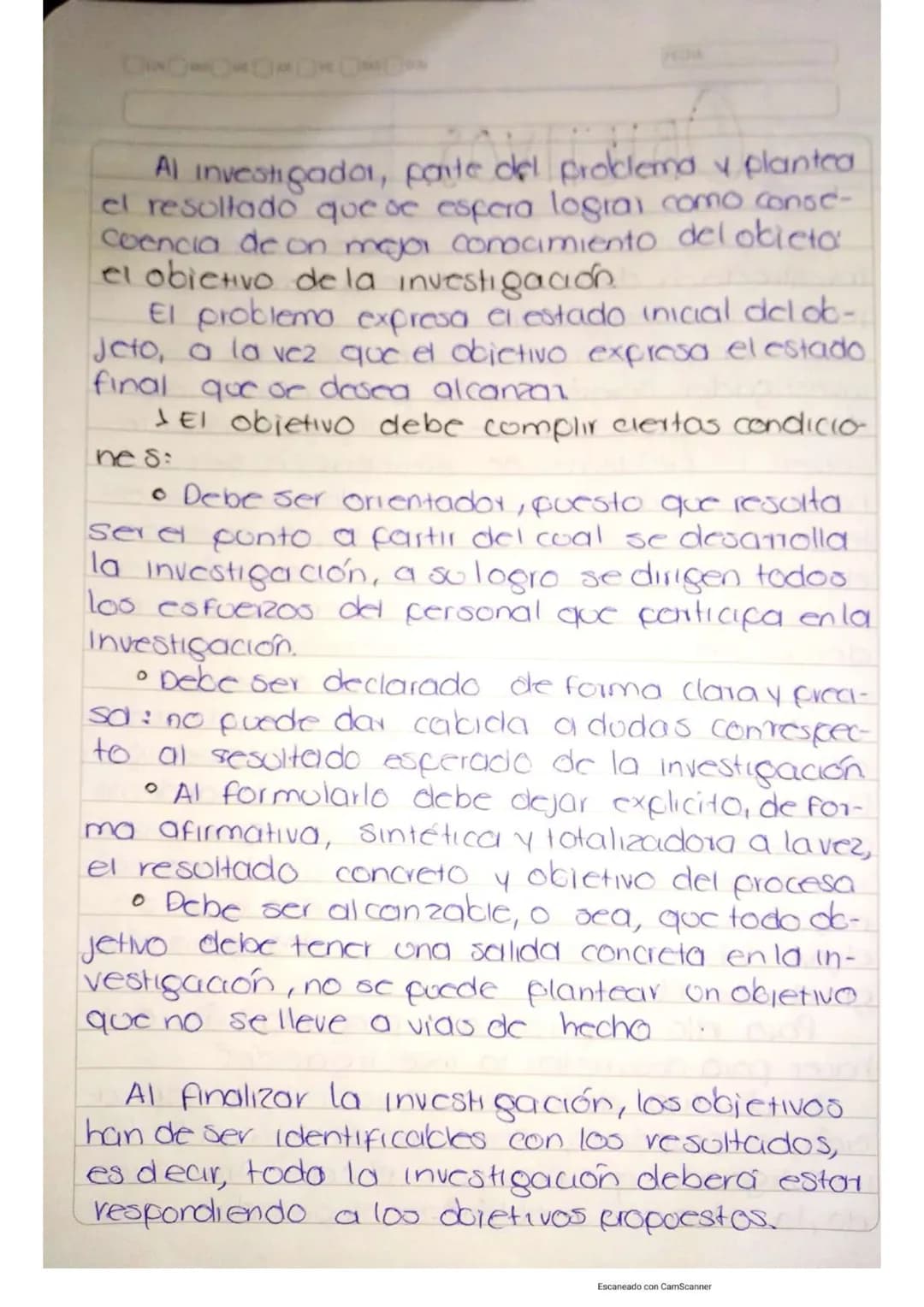 LUN MAR MIE JUE VIE SAB DOM
RESUMEN
DE
INVESTIGACIÓN
FECHA
Escaneado con CamScanner ROR 22/sep/200
## Delimitación del tema.
Uno vez qu