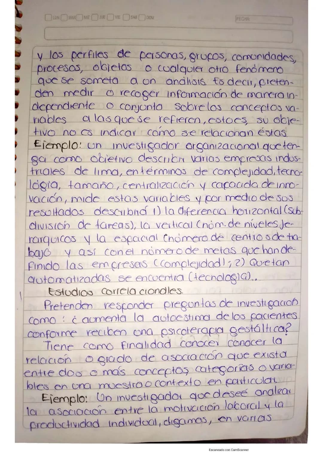LUN MAR MIE JUE VIE SAB DOM
RESUMEN
DE
INVESTIGACIÓN
FECHA
Escaneado con CamScanner ROR 22/sep/200
## Delimitación del tema.
Uno vez qu