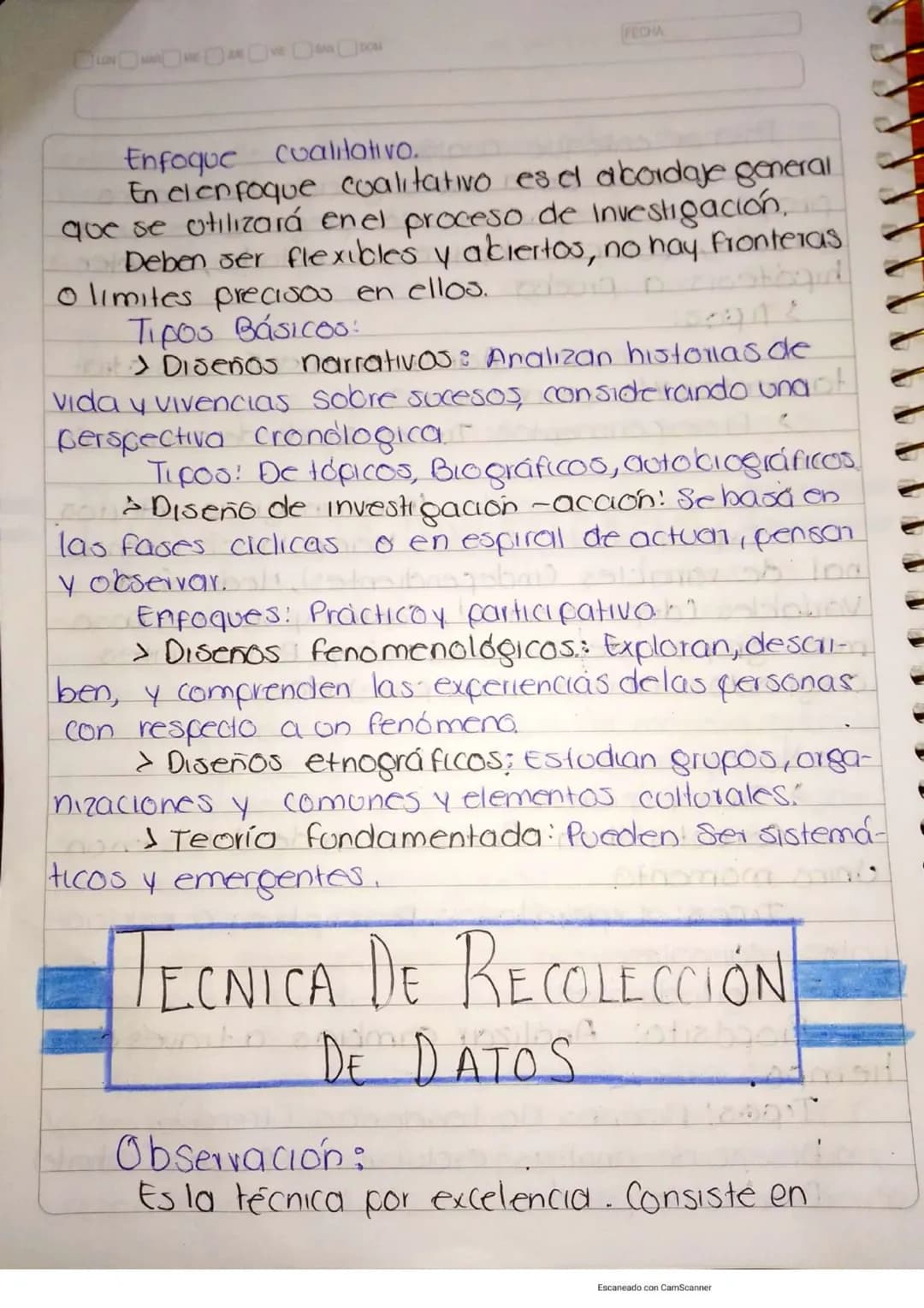 LUN MAR MIE JUE VIE SAB DOM
RESUMEN
DE
INVESTIGACIÓN
FECHA
Escaneado con CamScanner ROR 22/sep/200
## Delimitación del tema.
Uno vez qu