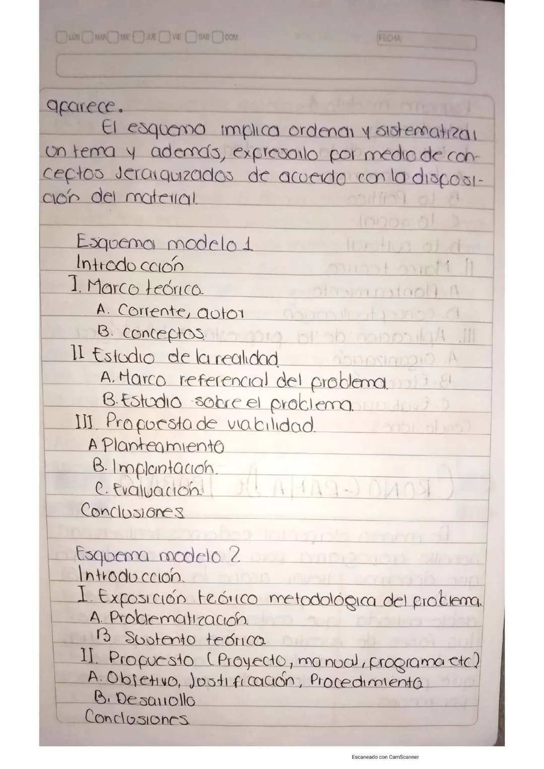 LUN MAR MIE JUE VIE SAB DOM
RESUMEN
DE
INVESTIGACIÓN
FECHA
Escaneado con CamScanner ROR 22/sep/200
## Delimitación del tema.
Uno vez qu