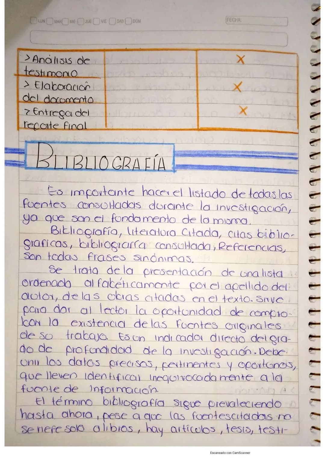 LUN MAR MIE JUE VIE SAB DOM
RESUMEN
DE
INVESTIGACIÓN
FECHA
Escaneado con CamScanner ROR 22/sep/200
## Delimitación del tema.
Uno vez qu