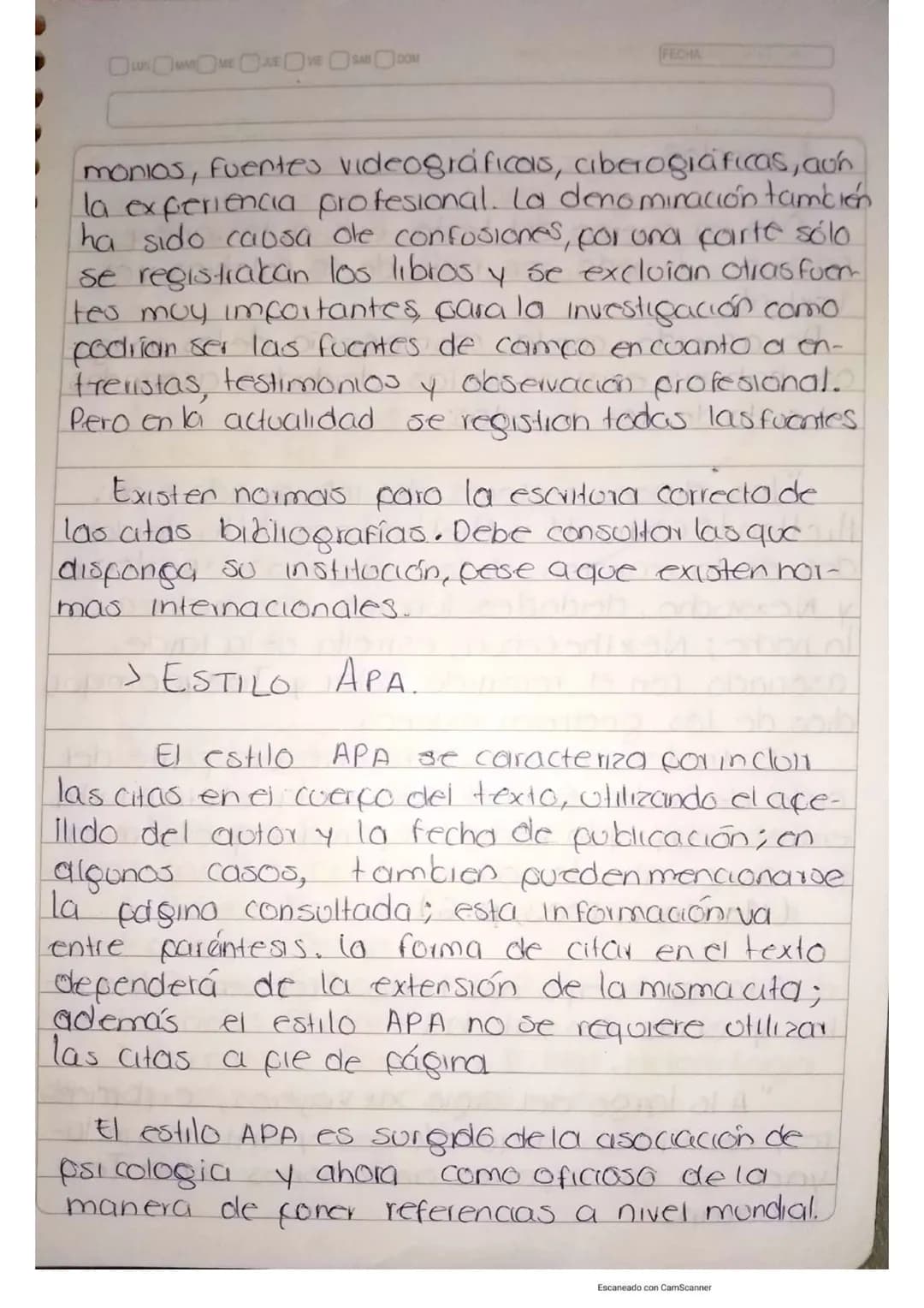 LUN MAR MIE JUE VIE SAB DOM
RESUMEN
DE
INVESTIGACIÓN
FECHA
Escaneado con CamScanner ROR 22/sep/200
## Delimitación del tema.
Uno vez qu