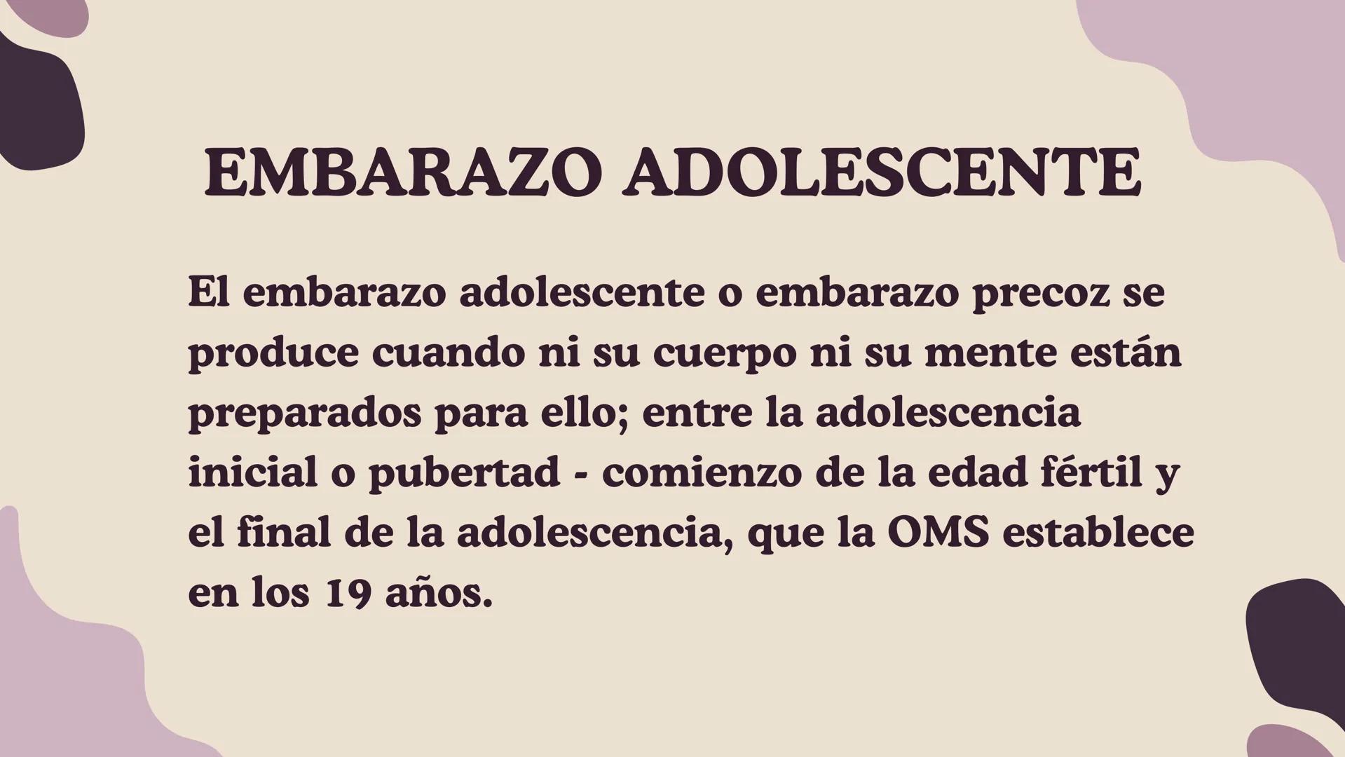 EMBARAZO
ADOLESCENTE
Salud publica EMBARAZO ADOLESCENTE
El embarazo adolescente o embarazo precoz se
produce cuando ni su cuerpo ni su mente