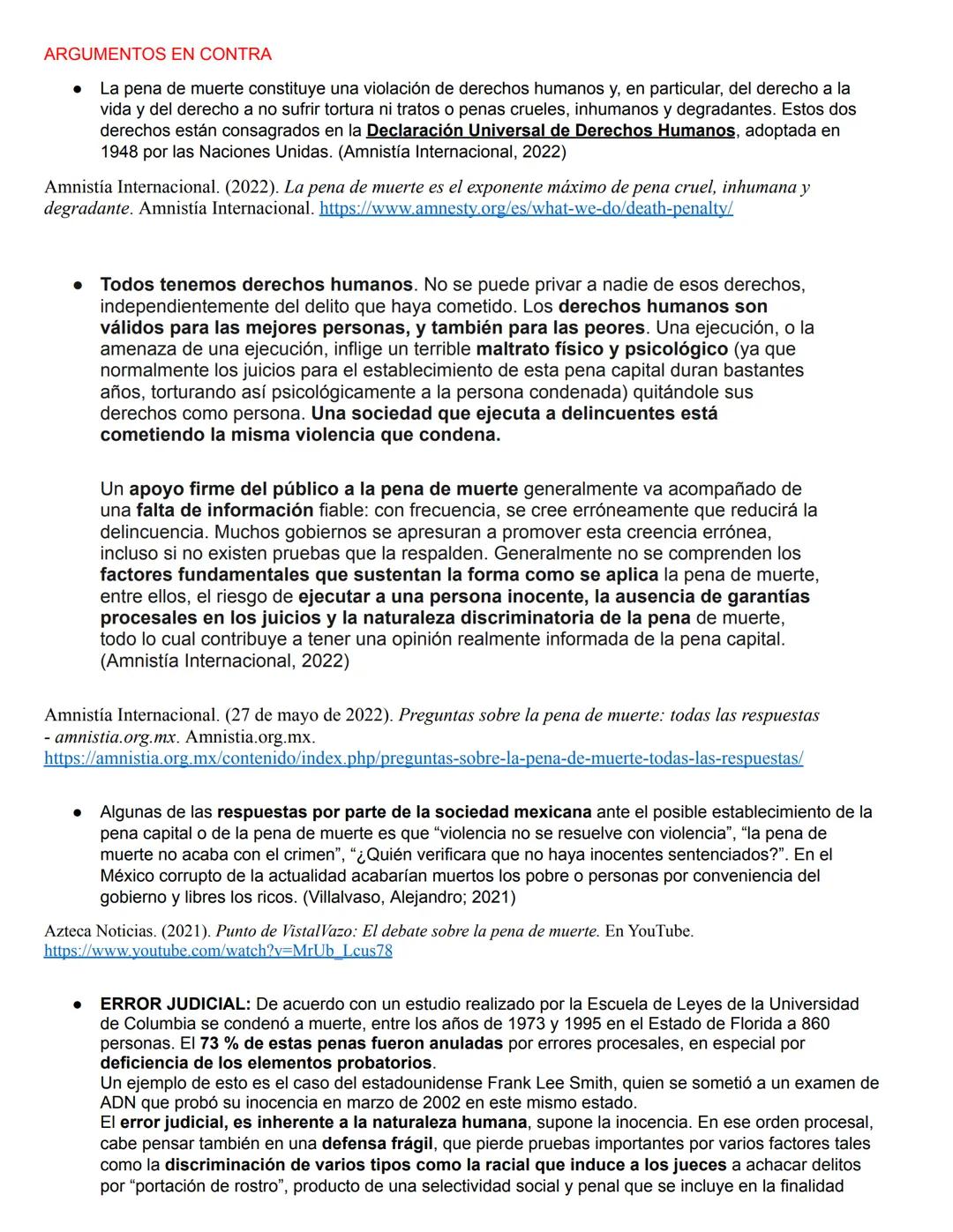 # ARGUMENTOS DEBATE DE LA PENA DE MUERTE
## A FAVOR Y EN CONTRA
* Hacer anotaciones tanto de lo que dijo la presentadora (Meztli) de mi