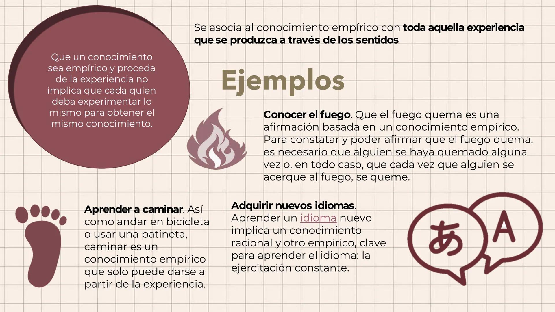 # CONOCIMIENTO EMPÍRICO
El conocimiento empírico es el
conocimiento que se obtiene por
medio de la experiencia.
En términos filosóficos, e