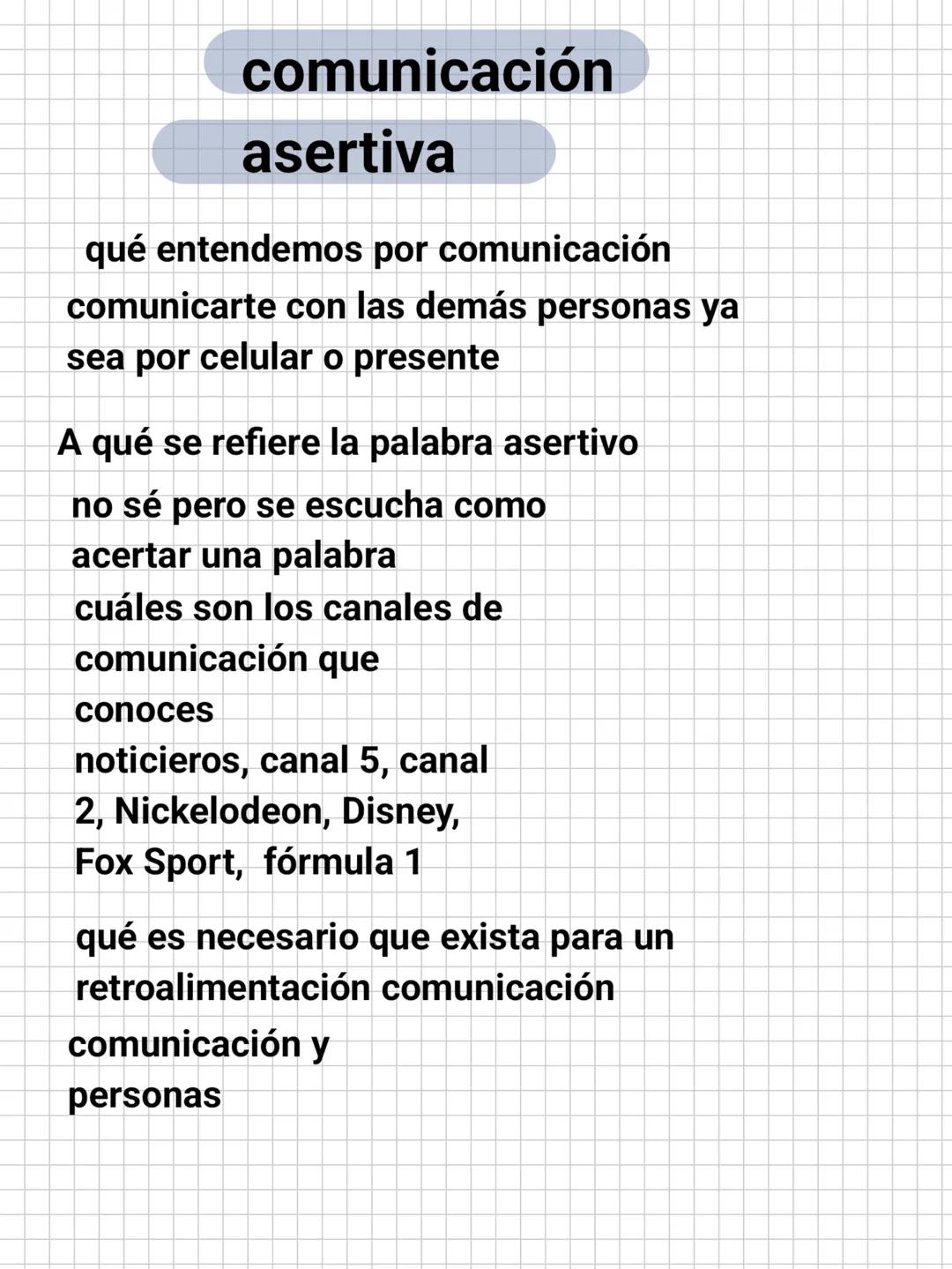 comunicación
asertiva
qué entendemos por comunicación
comunicarte con las demás personas ya
sea por celular o presente
A qué se refiere la p