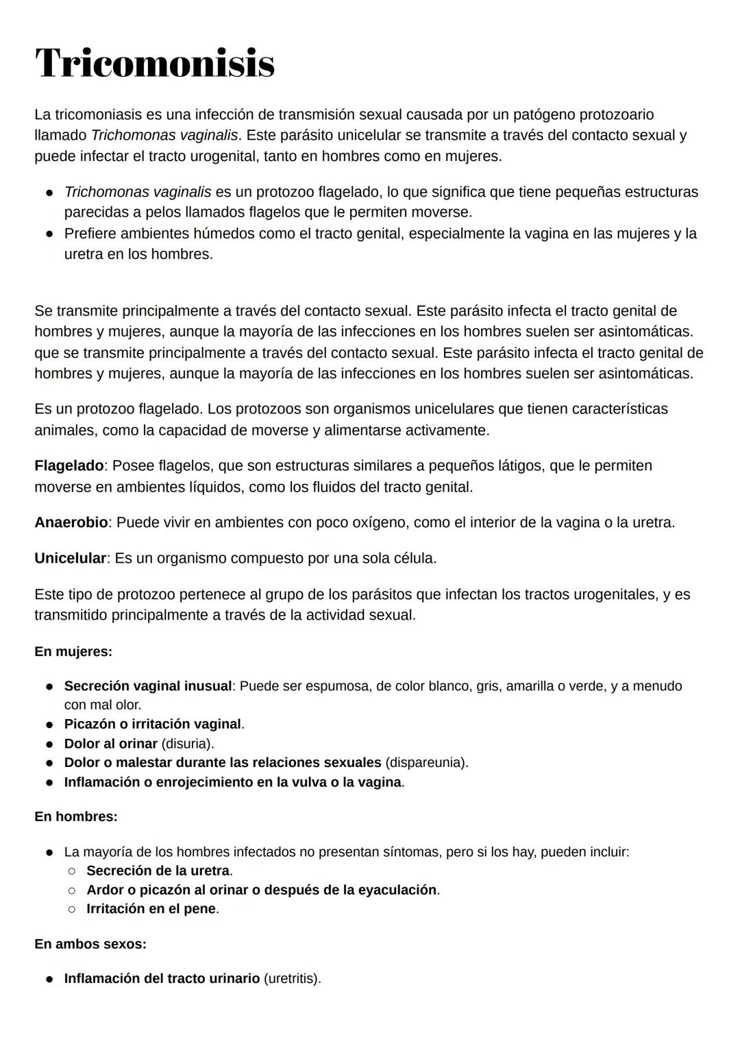 # Tricomonisis
La tricomoniasis es una infección de transmisión sexual causada por un patógeno protozoario
Ilamado Trichomonas vaginalis. E