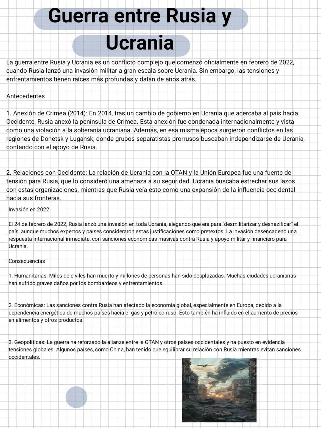 La guerra de Rusia y Ucrania