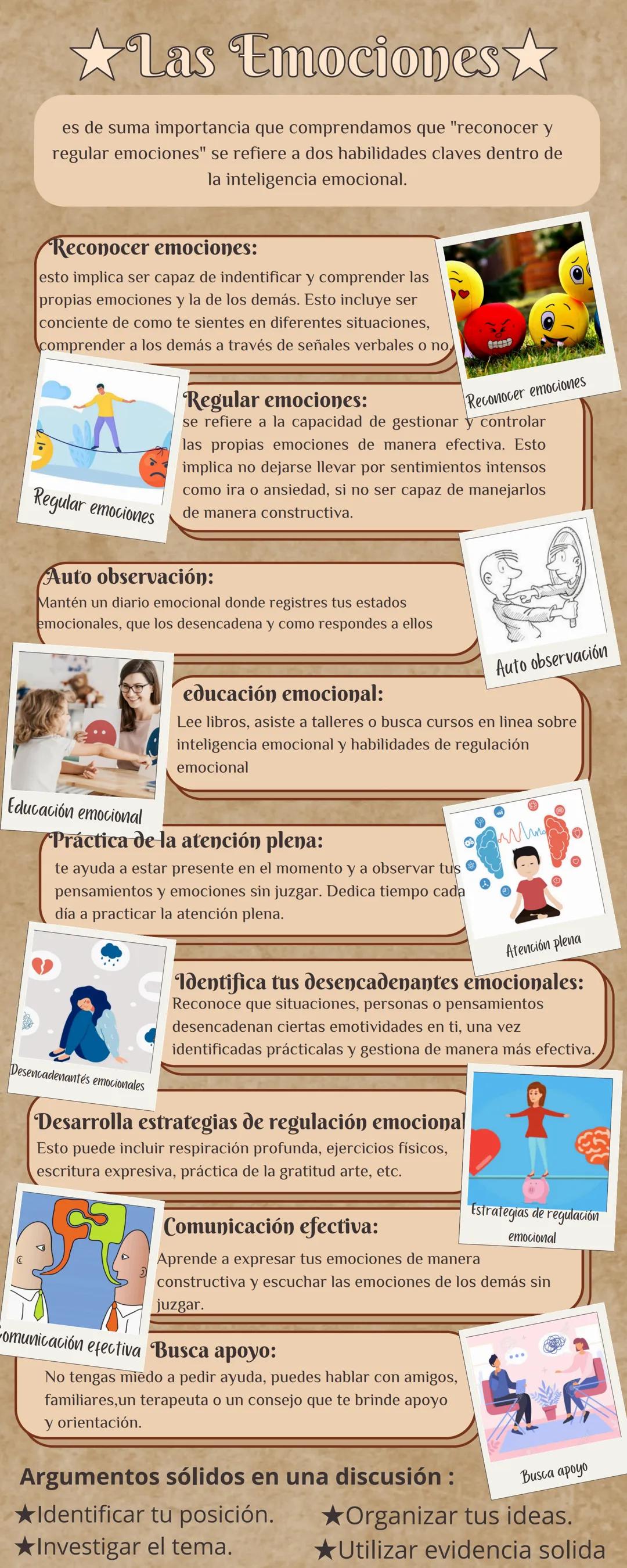 # ★Las Emociones
es de suma importancia que comprendamos que "reconocer y
regular emociones" se refiere a dos habilidades claves dentro de