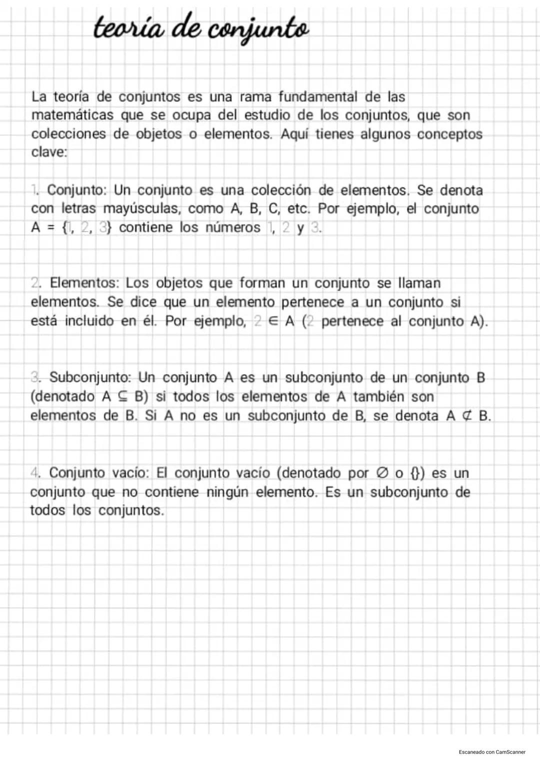 teoría de conjunto
La teoría de conjuntos es una rama fundamental de las
matemáticas que se ocupa del estudio de los conjuntos, que son
cole