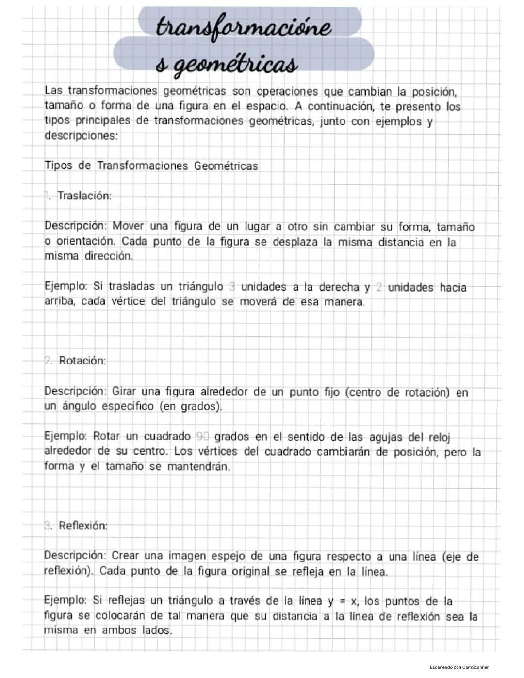 Transformación geométricas