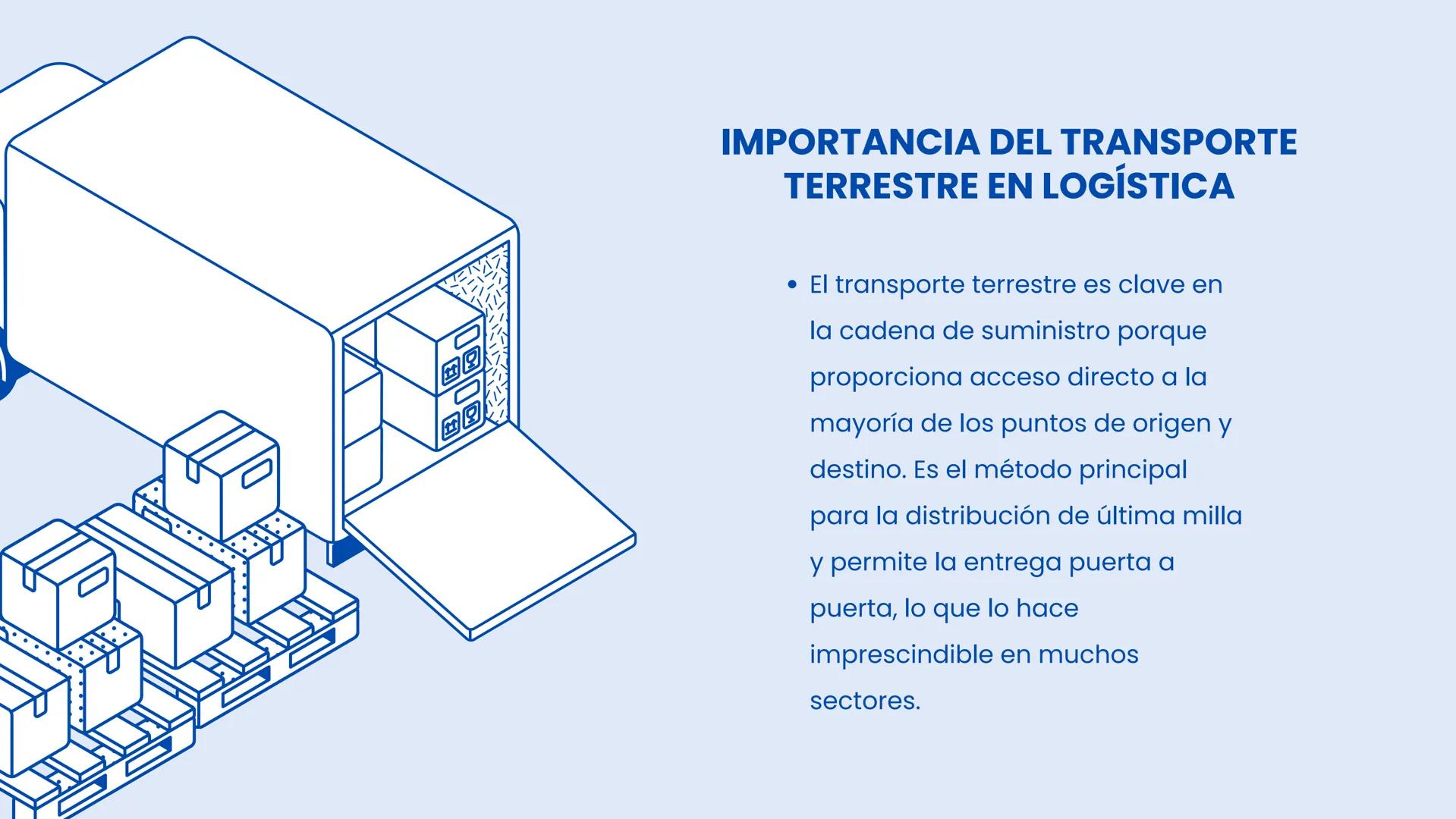 # Transporte
# Terrestre # TRANSPORTE TERRESTRE EN
# LOGÍSTICA
El transporte terrestre es uno
de los pilares fundamentales
en la logística