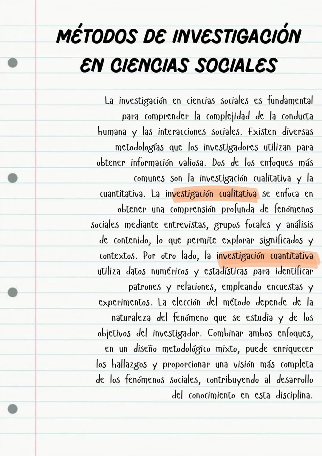 # MÉTODOS DE INVESTIGACIÓN
# EN CIENCIAS SOCIALES
La investigación en ciencias sociales es fundamental
para comprender la complejidad de l