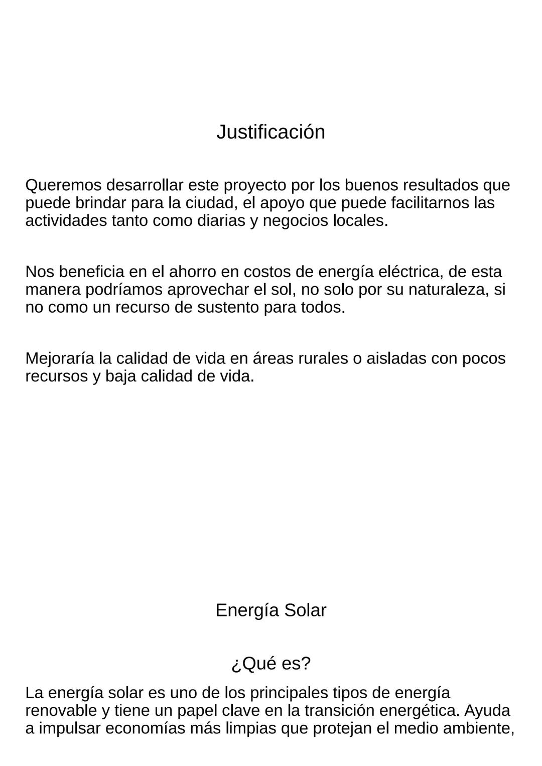 Proyecto: Plan Para Implementar Fuentes De Energía
Sostenibles
Título: Energía Solar
Fecha:27de octubre de 2024
Introducción
El proyecto de