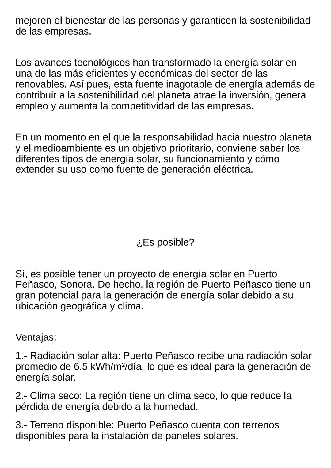 Proyecto: Plan Para Implementar Fuentes De Energía
Sostenibles
Título: Energía Solar
Fecha:27de octubre de 2024
Introducción
El proyecto de