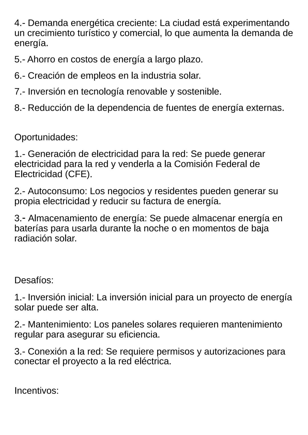 Proyecto: Plan Para Implementar Fuentes De Energía
Sostenibles
Título: Energía Solar
Fecha:27de octubre de 2024
Introducción
El proyecto de