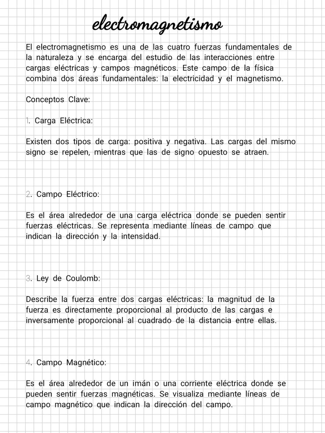 # electromagnetismo
El electromagnetismo es una de las cuatro fuerzas fundamentales de
la naturaleza y se encarga del estudio de las intera