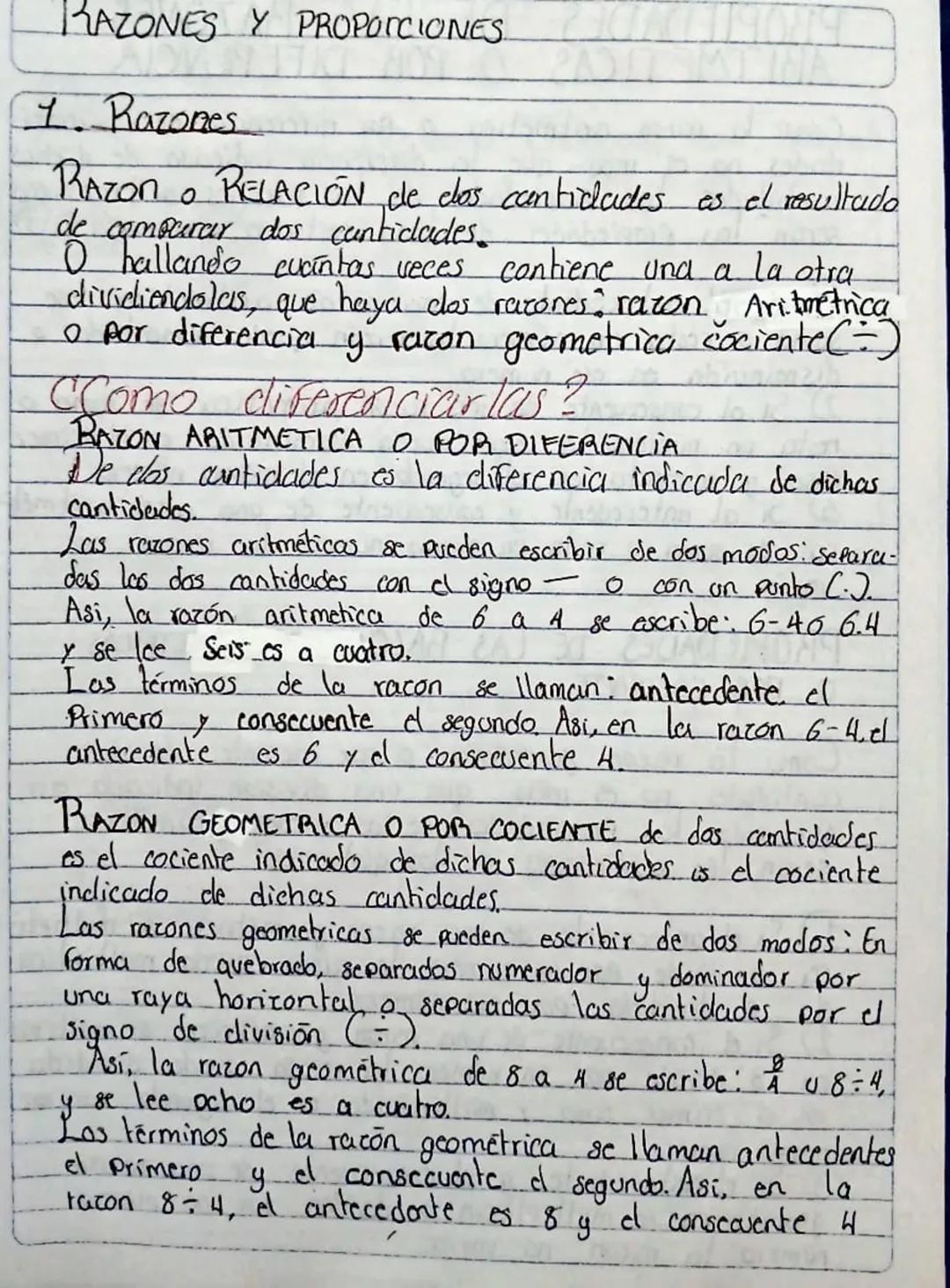 RAZONES Y PROPORCIONES.
1. Razones
Razon RELACIÓN de los cantidades es el resultado
de comoarar dos cantidades.
O hallando cuantas veces c