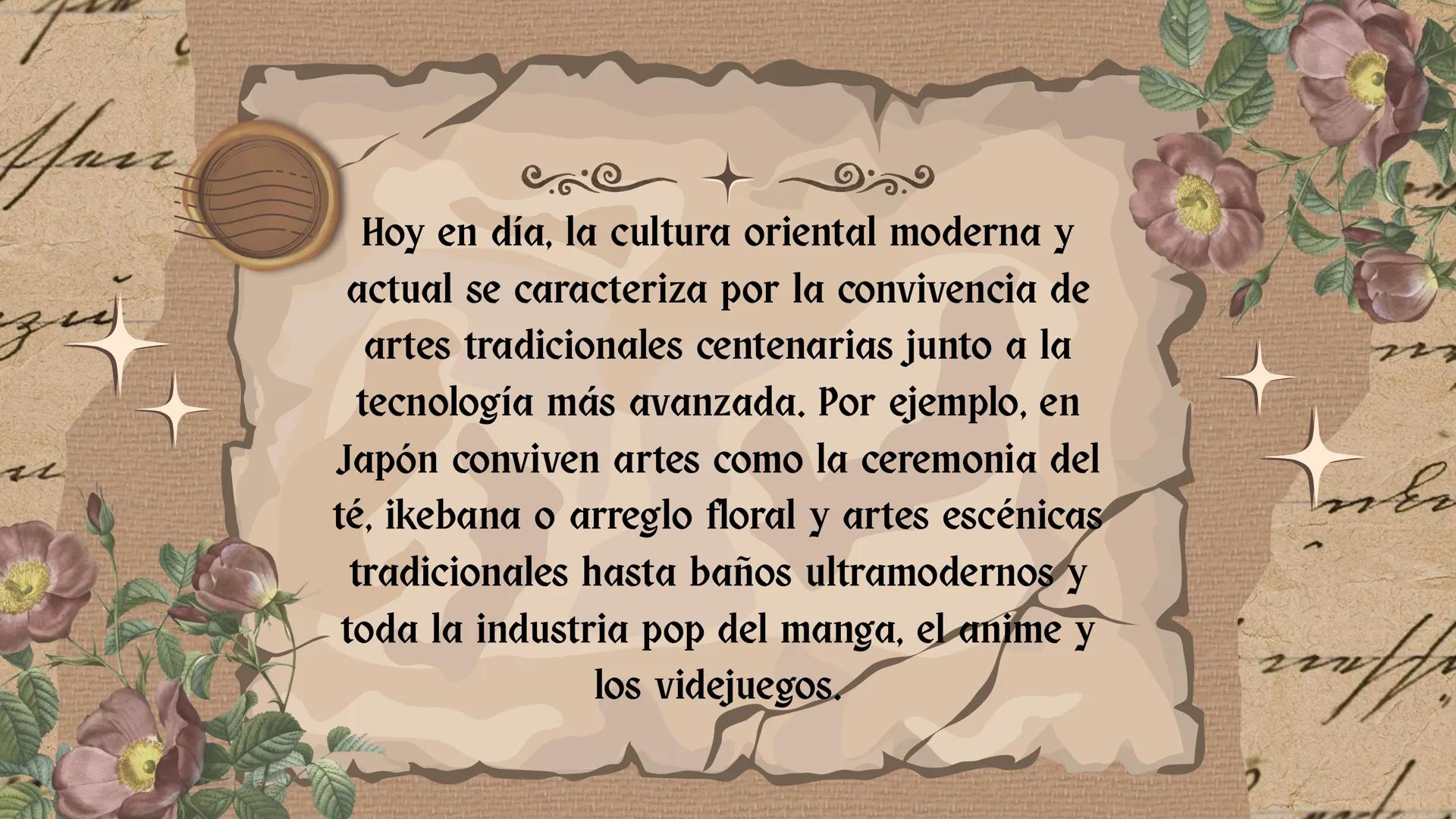 ## COSMOVISIÓN
# CULTURA
# ORIENTAL u
# ¿Qué es?
La cultura oriental, también conocida como
civilización oriental e históricamente como cu