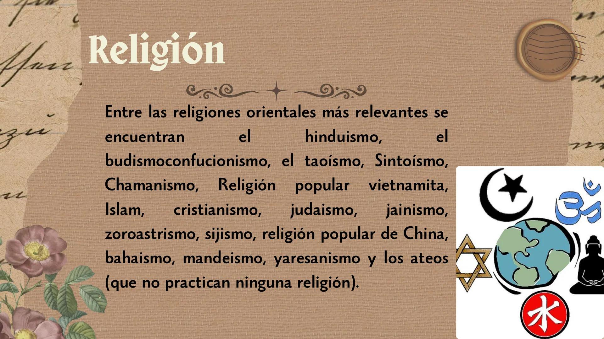 ## COSMOVISIÓN
# CULTURA
# ORIENTAL u
# ¿Qué es?
La cultura oriental, también conocida como
civilización oriental e históricamente como cu