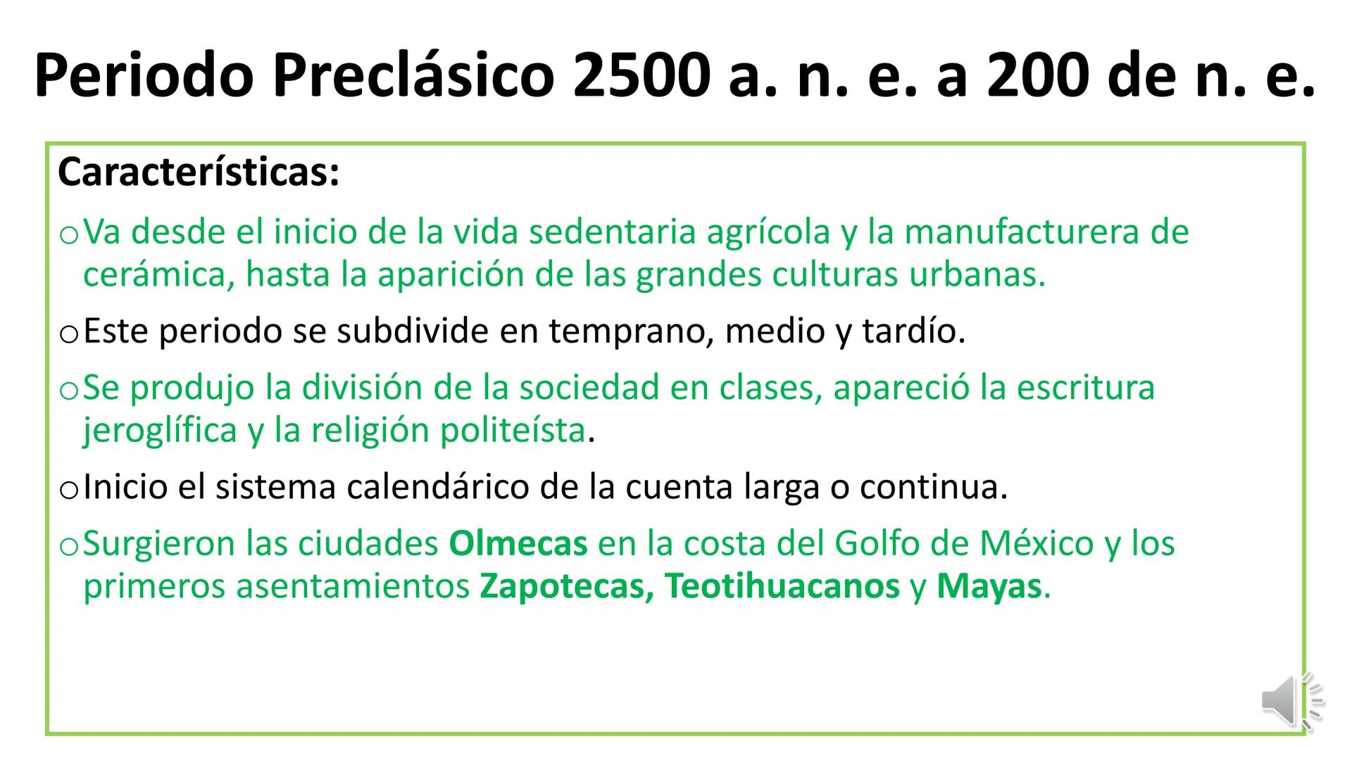 # Los horizontes culturales # ÉPOCA PREHISPÁNICA (2500 a.n.a – 1521)
Esta etapa se divide en 3 grandes periodos u horizontes culturales,
lo