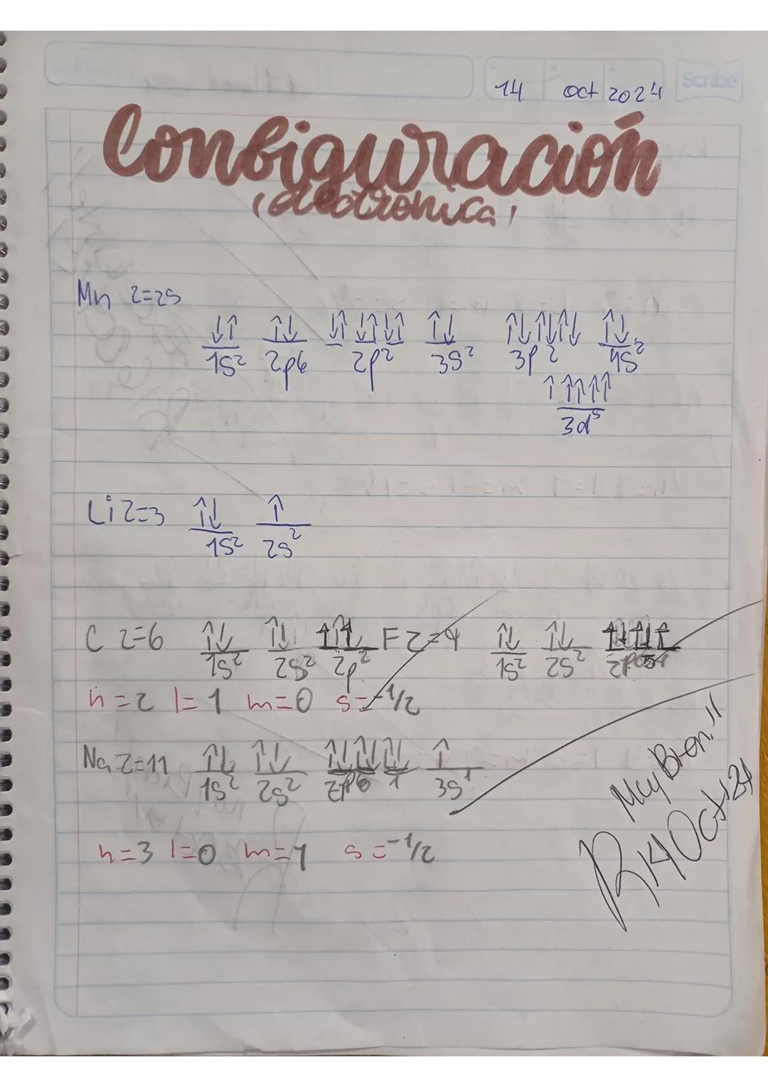3.405 153
10
oct 2024
Scribe
# Configuración
-electronica-
Es la distribución de los electiones de un átomo ensus
diferentes niveles y scb n
