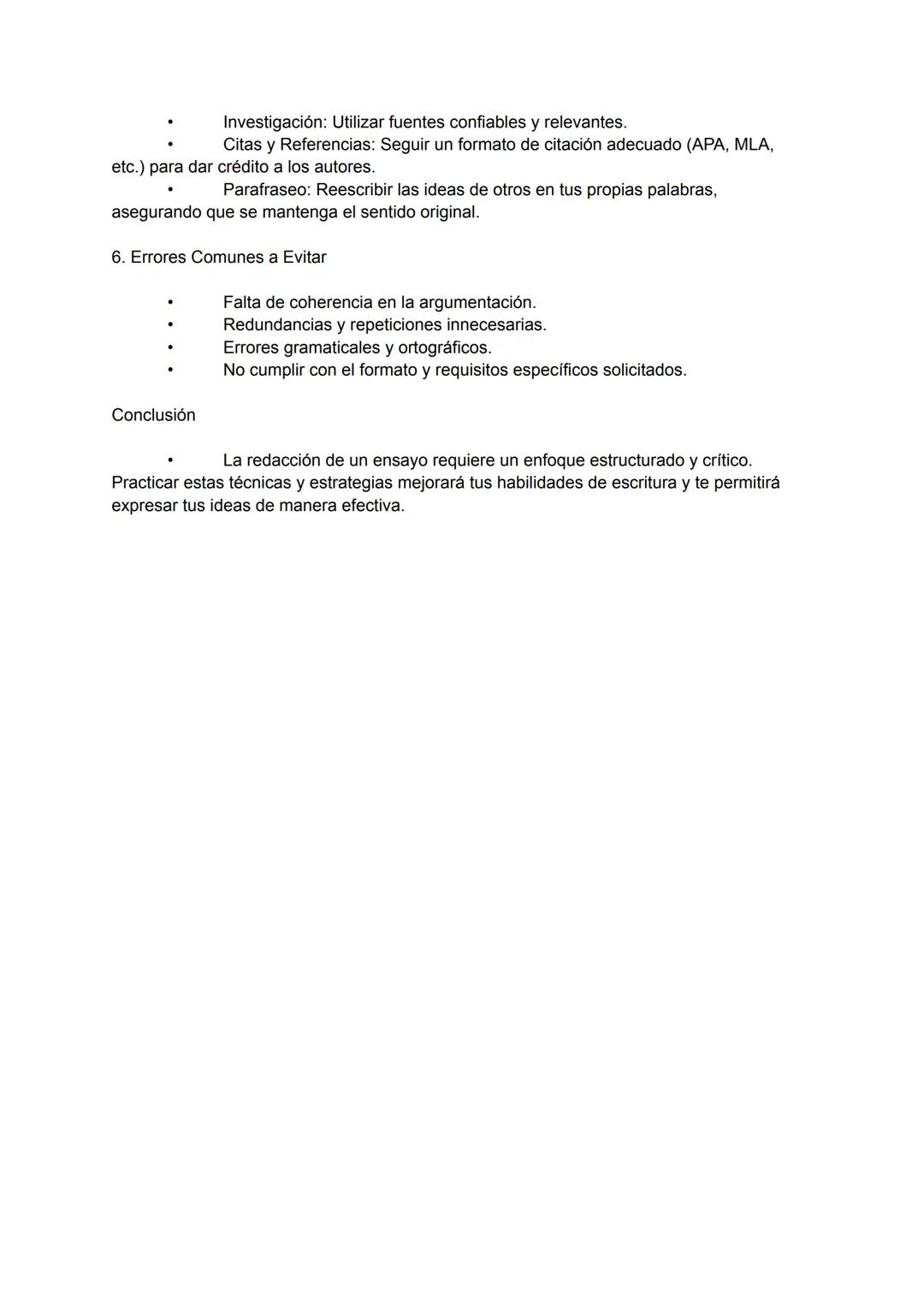 Redacción y Estructura de Ensayos
1. Importancia de la Redacción
- Comunicación clara y efectiva de ideas.
- Desarrollo del pensamiento cr