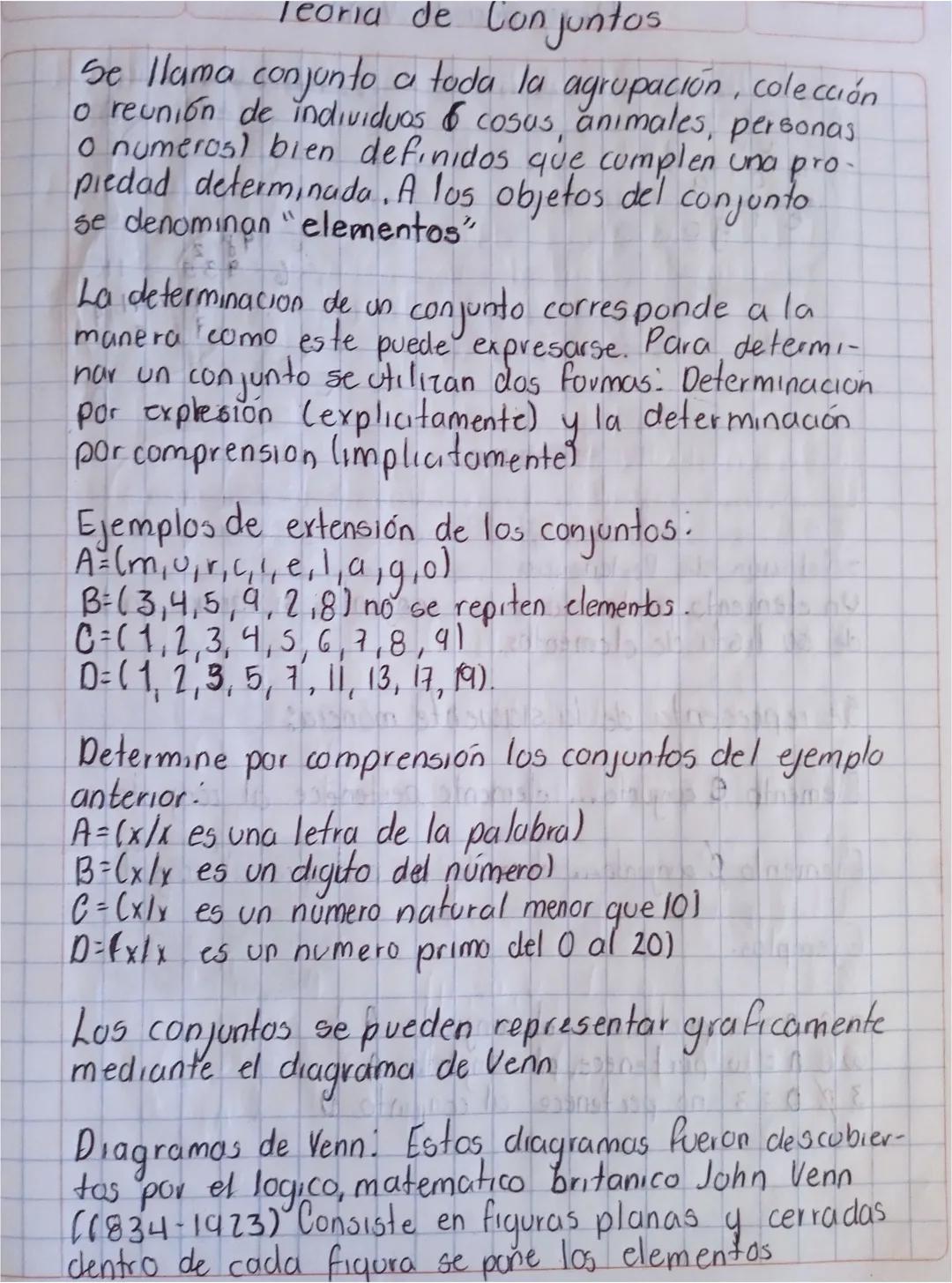 # Teoria de Conjuntos.
Se llama conjunto a toda la agrupación, colección
o reunión de individuos & cosas, animales, personas
O numeros) bie