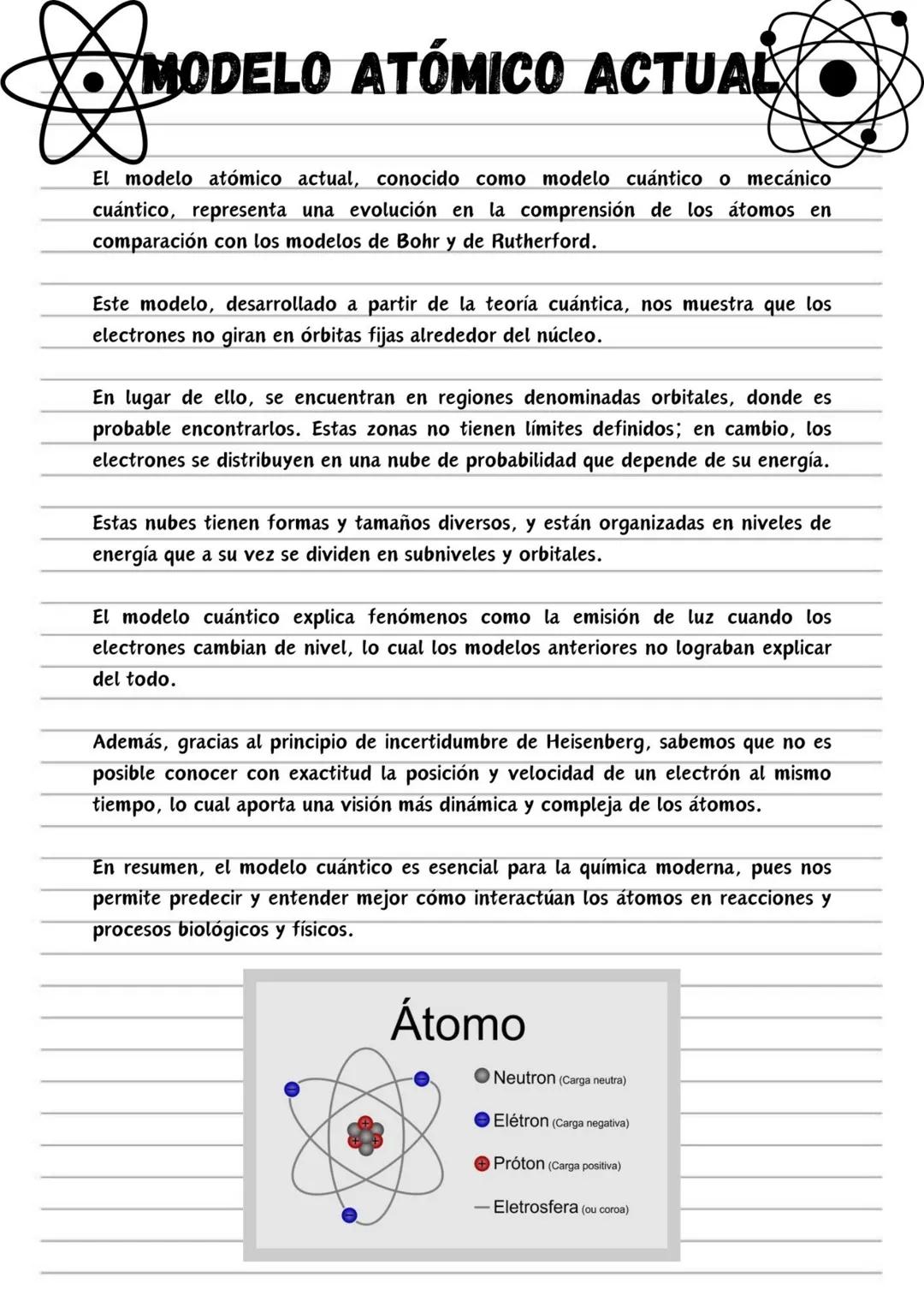 # MODELO ATÓMICO ACTUAL
El modelo atómico actual, conocido como modelo cuántico o mecánico
cuántico, representa una evolución en la compren