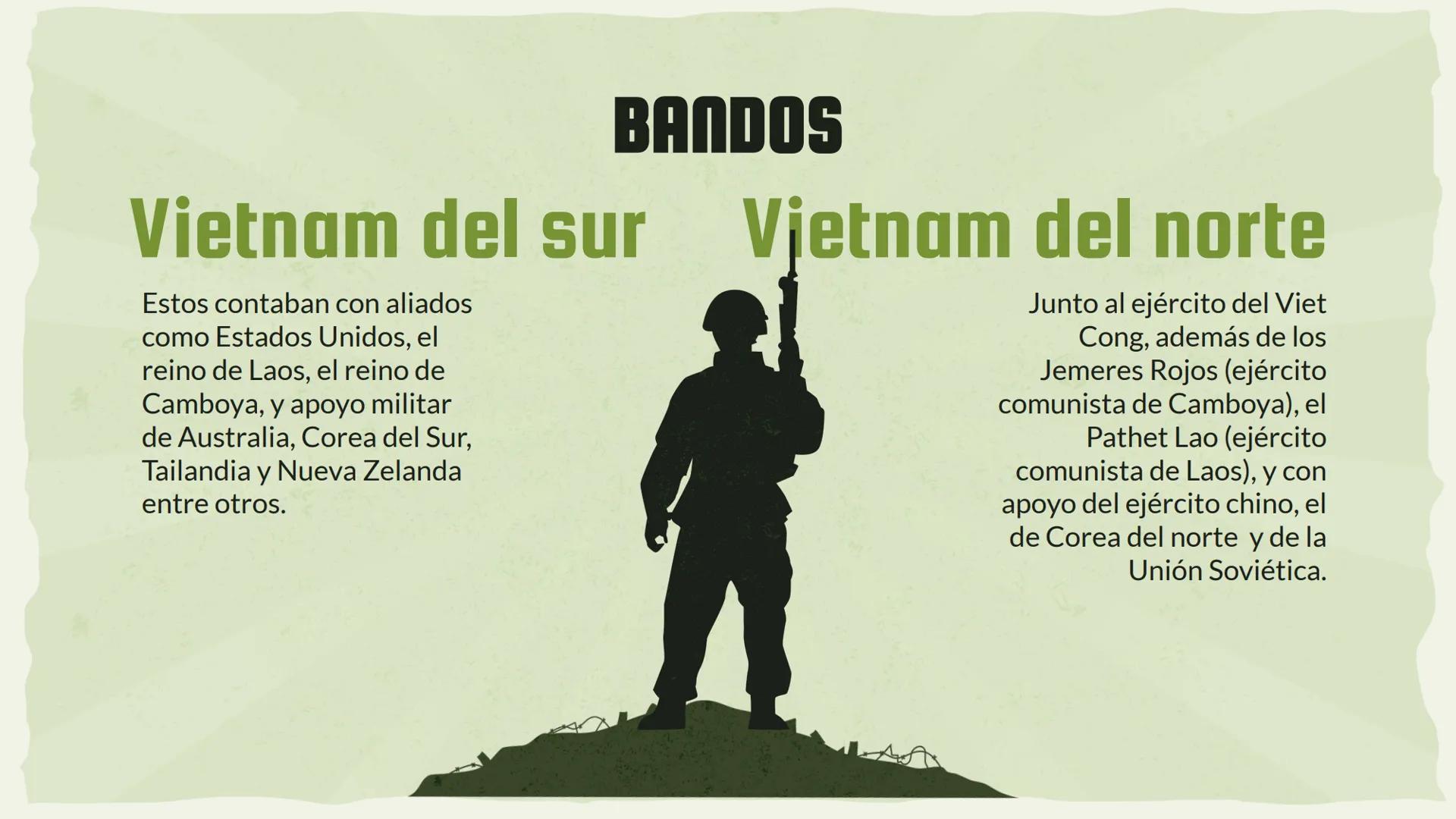 # LA GUERRA
# DE VIETNAM # INTRODUCCIÓN
La guerra de Vietnam fue acontecimiento que tuvo
lugar entre 1955 y 1975 entre Vietnam del Norte y