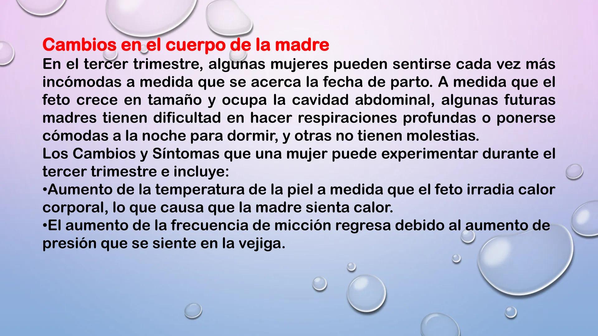 TERCER TRIMESTRE DEL
EMBARAZO
Crecimiento del Feto de
las 8 a las 40 Semanas
Embrión Feto a 16 20 24 28 32 36 40
a las 8 las 12
Semanas Se