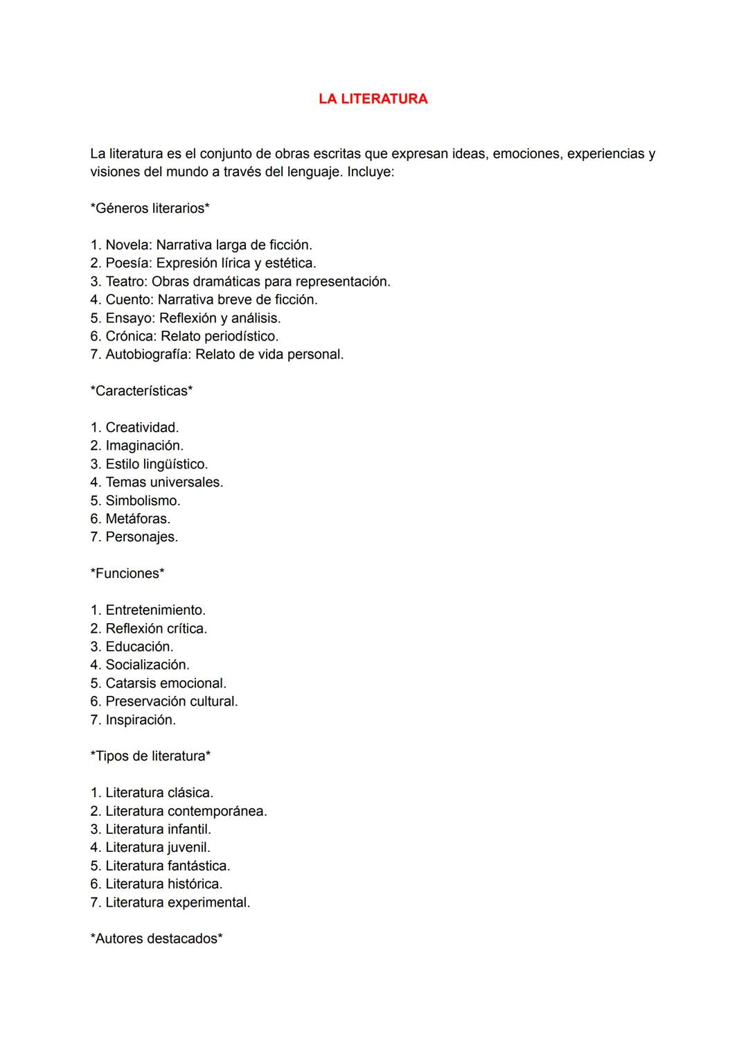 # LA LITERATURA
La literatura es el conjunto de obras escritas que expresan ideas, emociones, experiencias y
visiones del mundo a través de