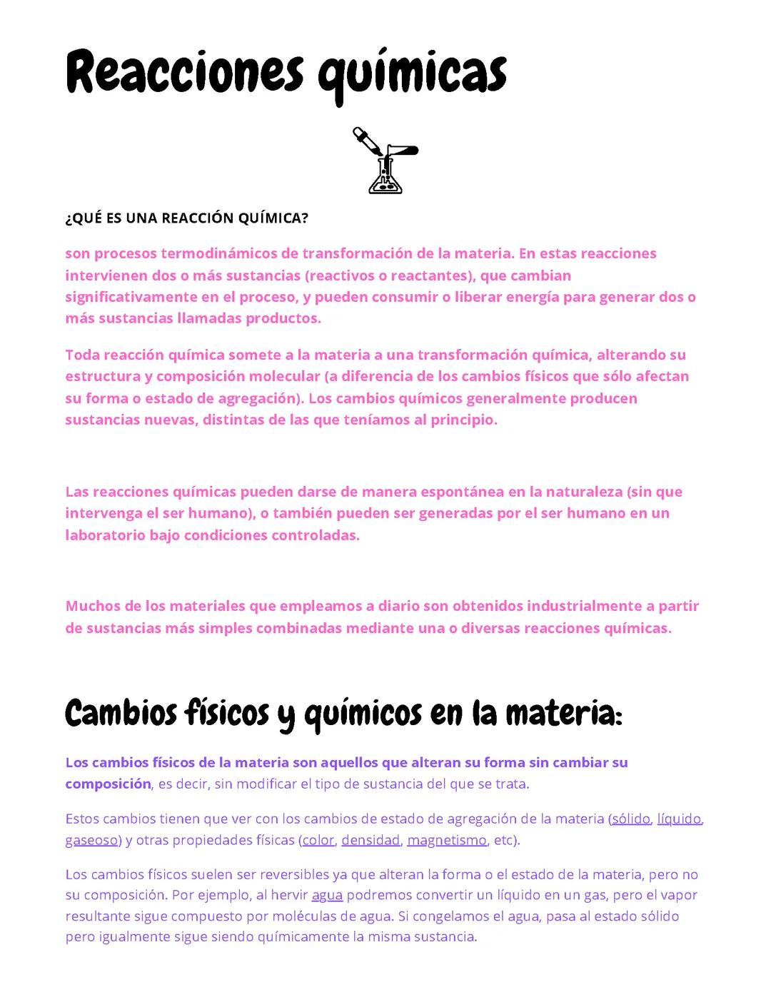 Reacciones químicas