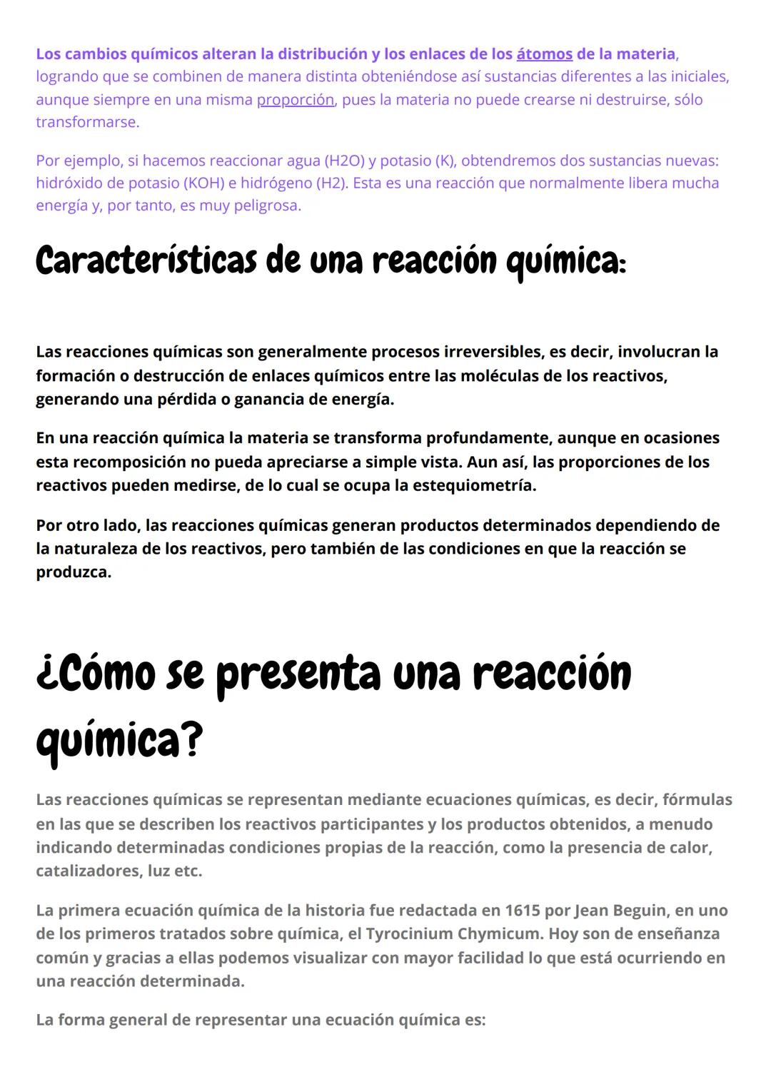 Reacciones químicas
¿QUÉ ES UNA REACCIÓN QUÍMICA?
son procesos termodinámicos de transformación de la materia. En estas reacciones
intervien