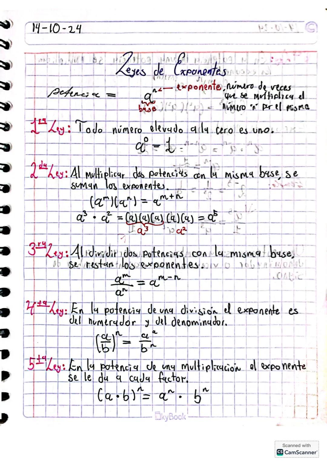 14-10-24
petencia
=
1) Reyes de
Leyes de Exponentes
Exponenti
111
2
PS-01-1
exponente, numero de veces
que se multiplica el
base) (p)(p) = n